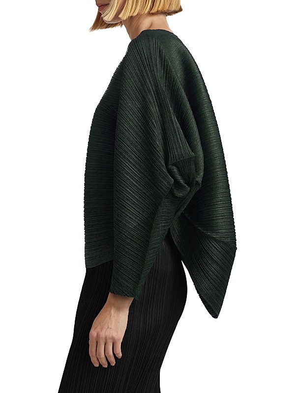 Shop Pleats Please Issey Miyake Ufo Horizontal Rib-Knit Top Shop Pleats Please Issey Miyake Ufo Horizontal Rib-Knit Top