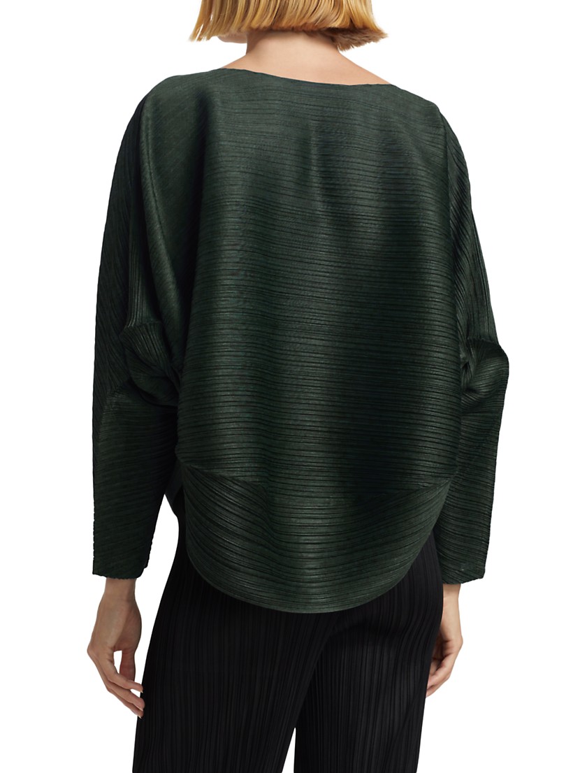 Shop Pleats Please Issey Miyake Ufo Horizontal Rib-Knit Top Shop Pleats Please Issey Miyake Ufo Horizontal Rib-Knit Top