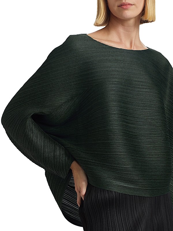 Shop Pleats Please Issey Miyake Ufo Horizontal Rib-Knit Top Shop Pleats Please Issey Miyake Ufo Horizontal Rib-Knit Top