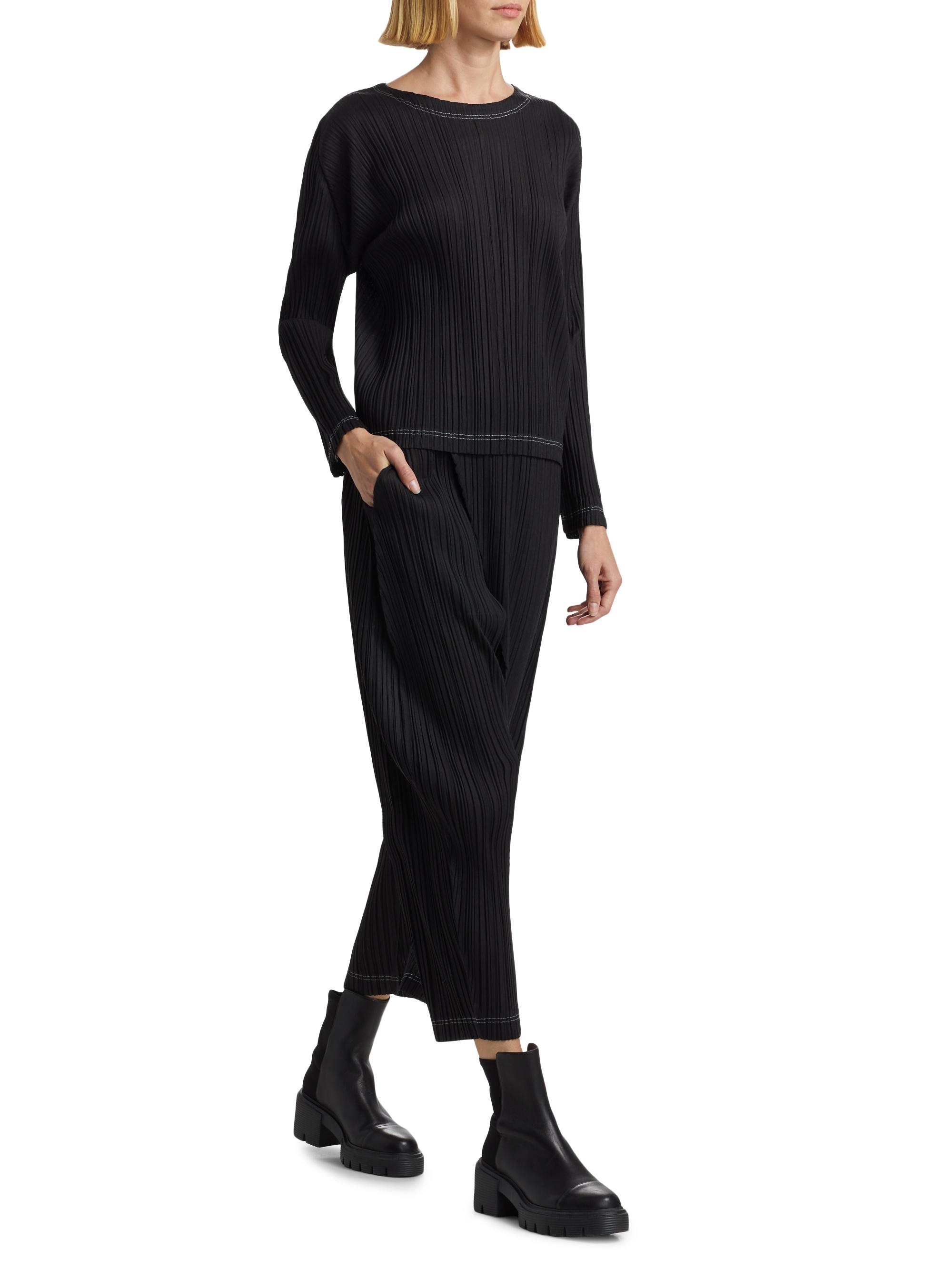 PLEATS PLEASE ブラックプリーツレギンス PLEATS PLEASE ブラックプリーツレギンス PLEATS PLEASE Issey