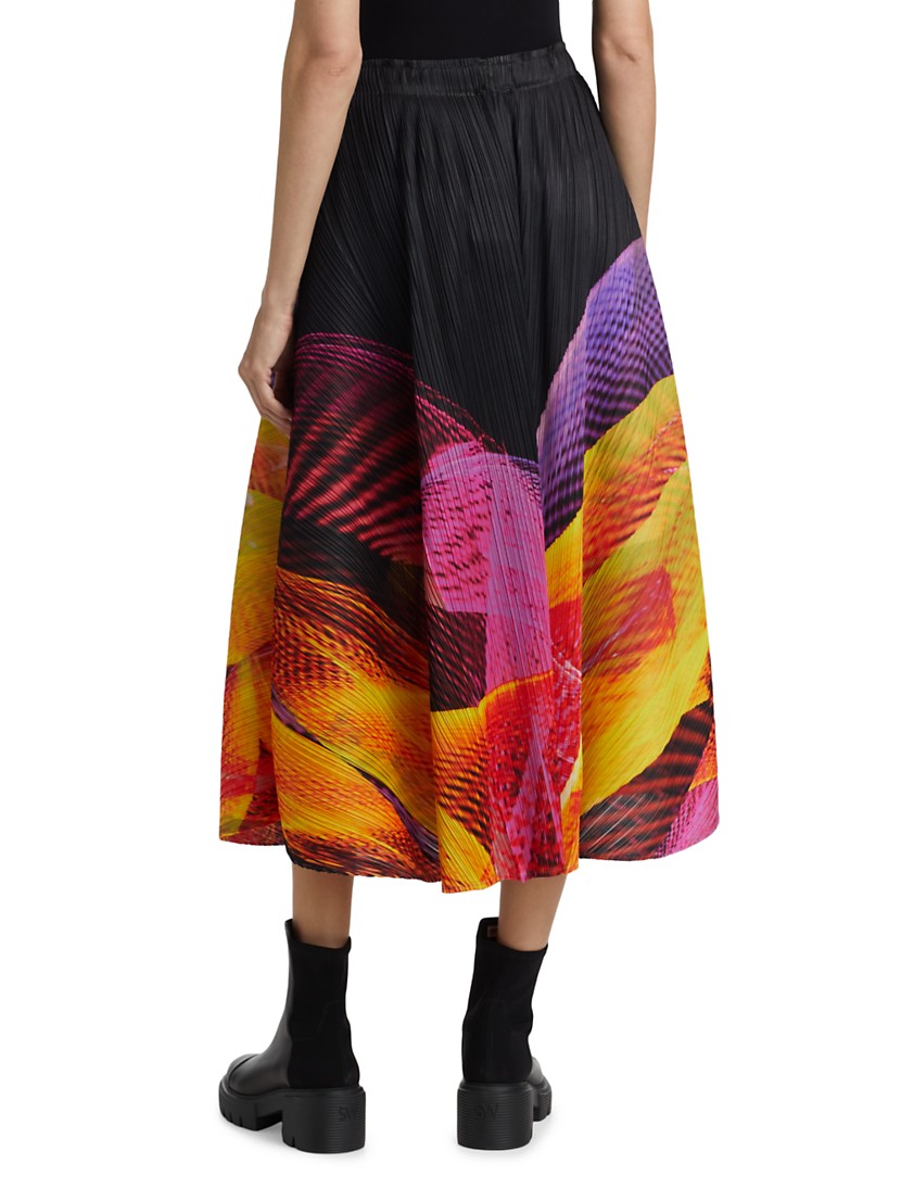 Shop Pleats Please Issey Miyake Spectrum Pleated Midi-Skirt Shop Pleats Please Issey Miyake Spectrum Pleated Midi-Skirt