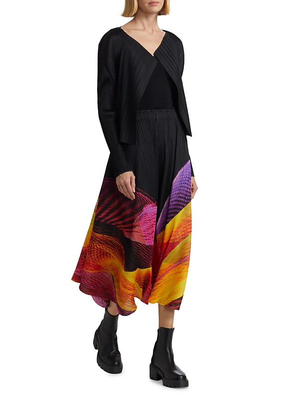 Shop Pleats Please Issey Miyake Spectrum Pleated Midi-Skirt Shop Pleats Please Issey Miyake Spectrum Pleated Midi-Skirt