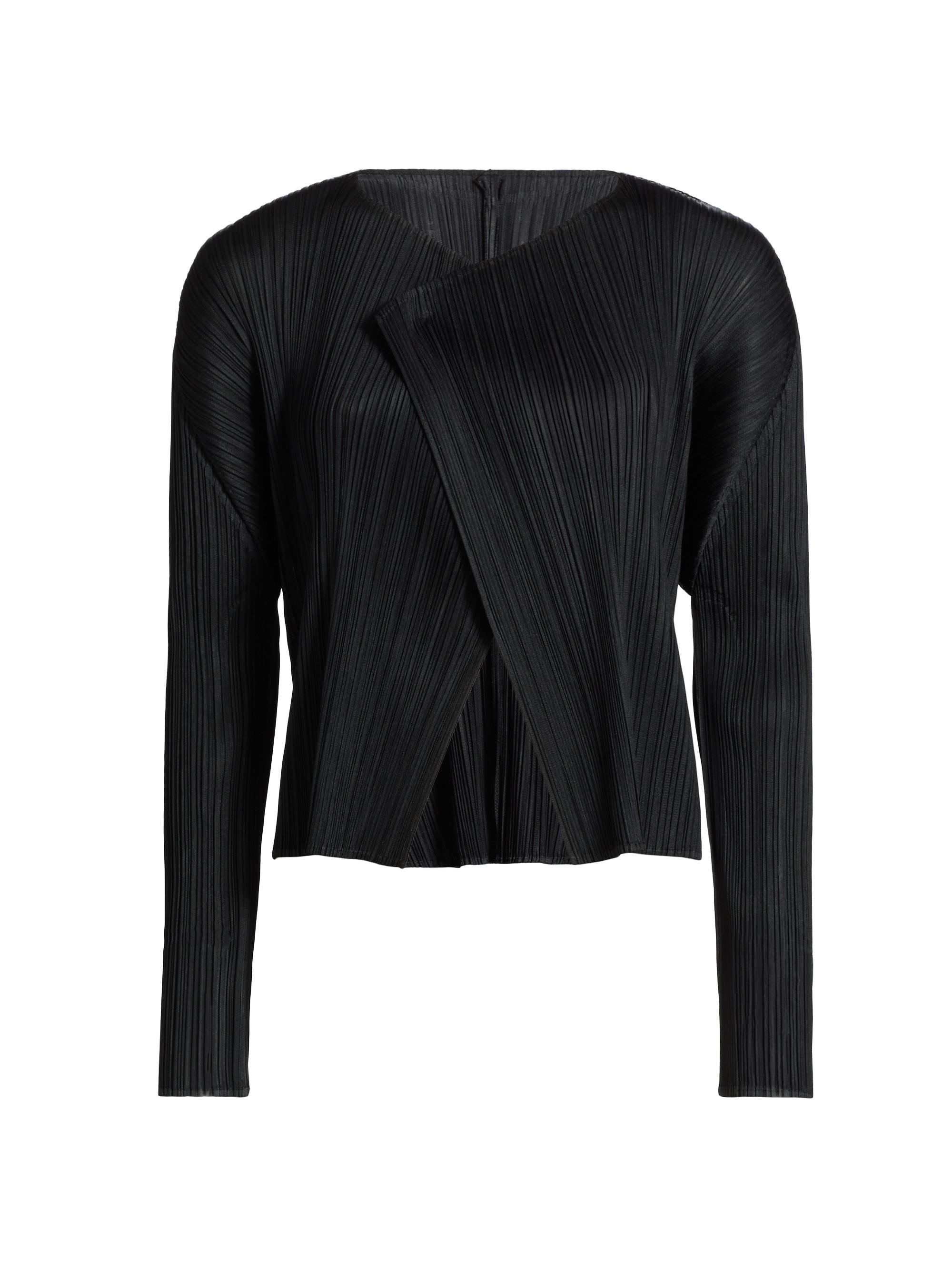 Pleats Please Issey Miyake Women's Monthly Colors: November Open Cardigan - Black