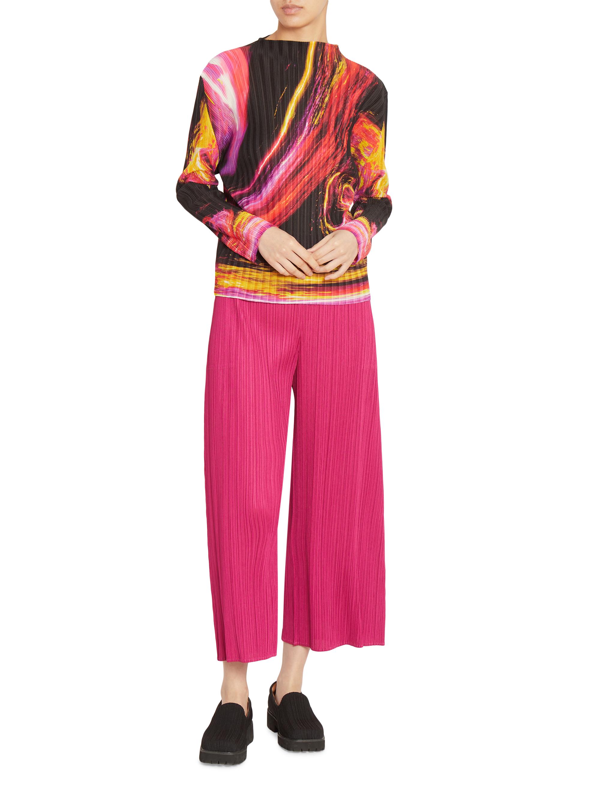 Pleats Please Issey Miyake Spectrum Ribbed Top | Saks Fifth