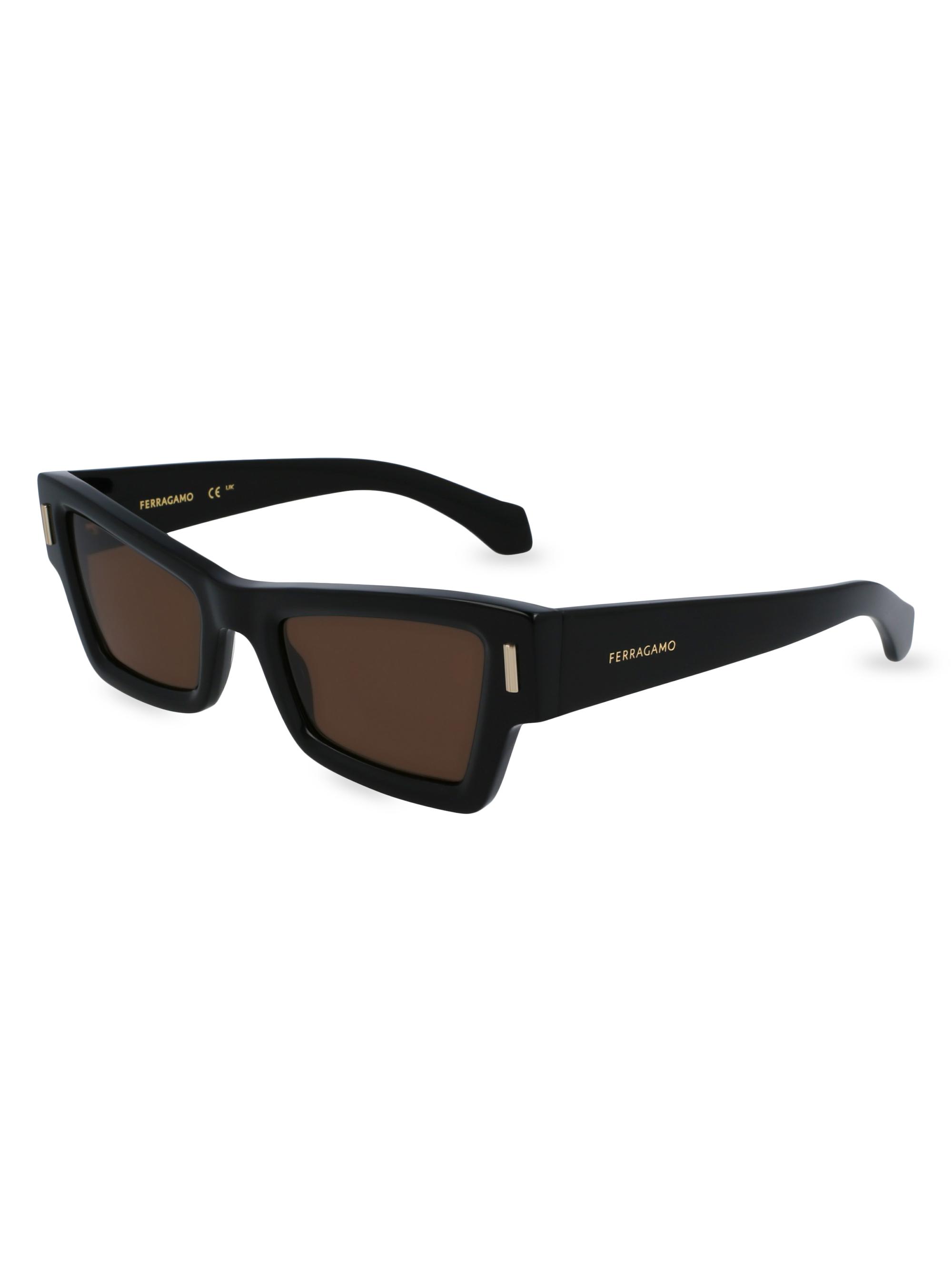FERRAGAMO Rivets 53MM Rectangular Sunglasses | Saks Fifth Avenue