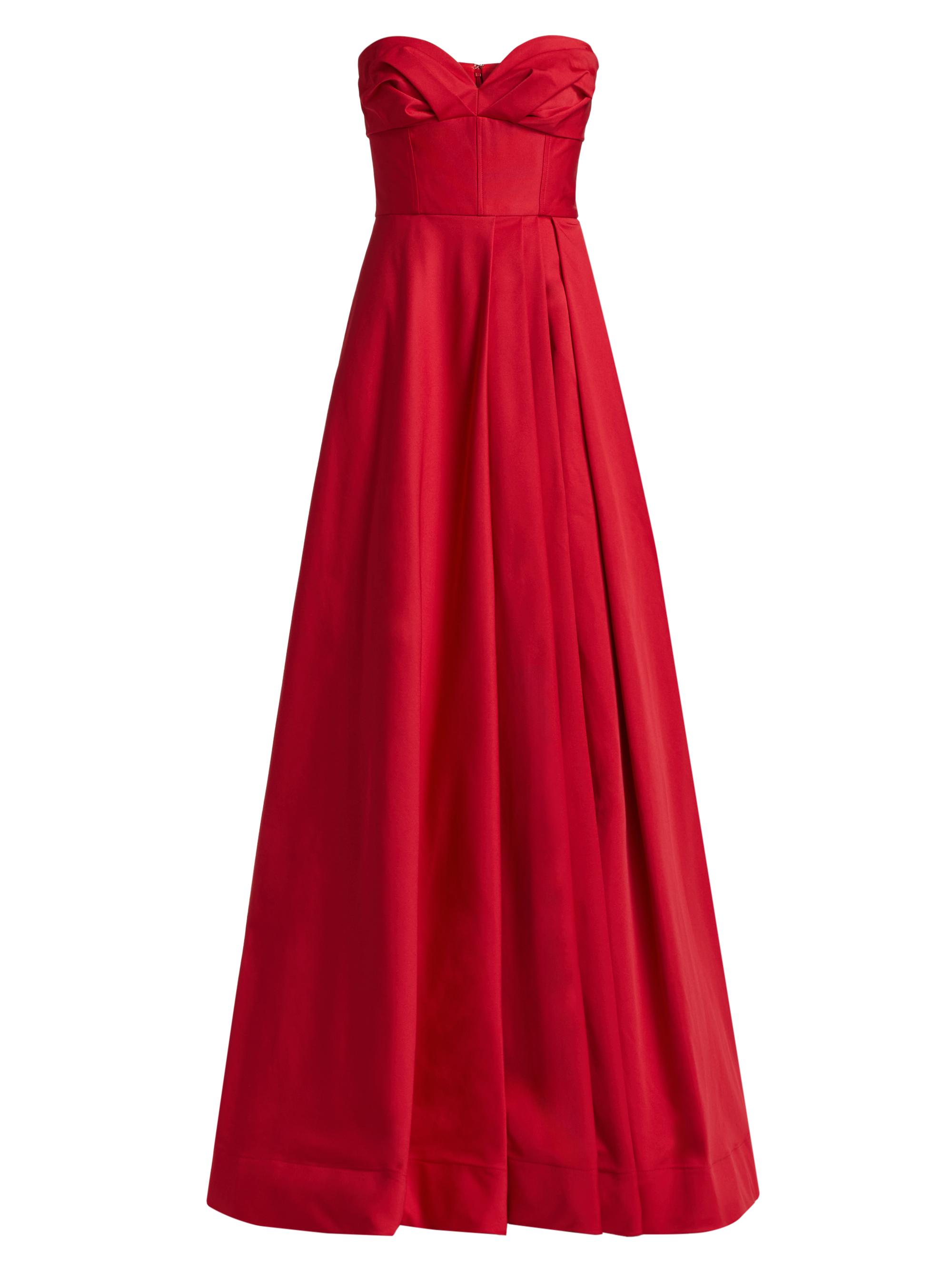 ML Monique Lhuillier Women's Sabine Strapless Fit & Flare Gown - Ruby