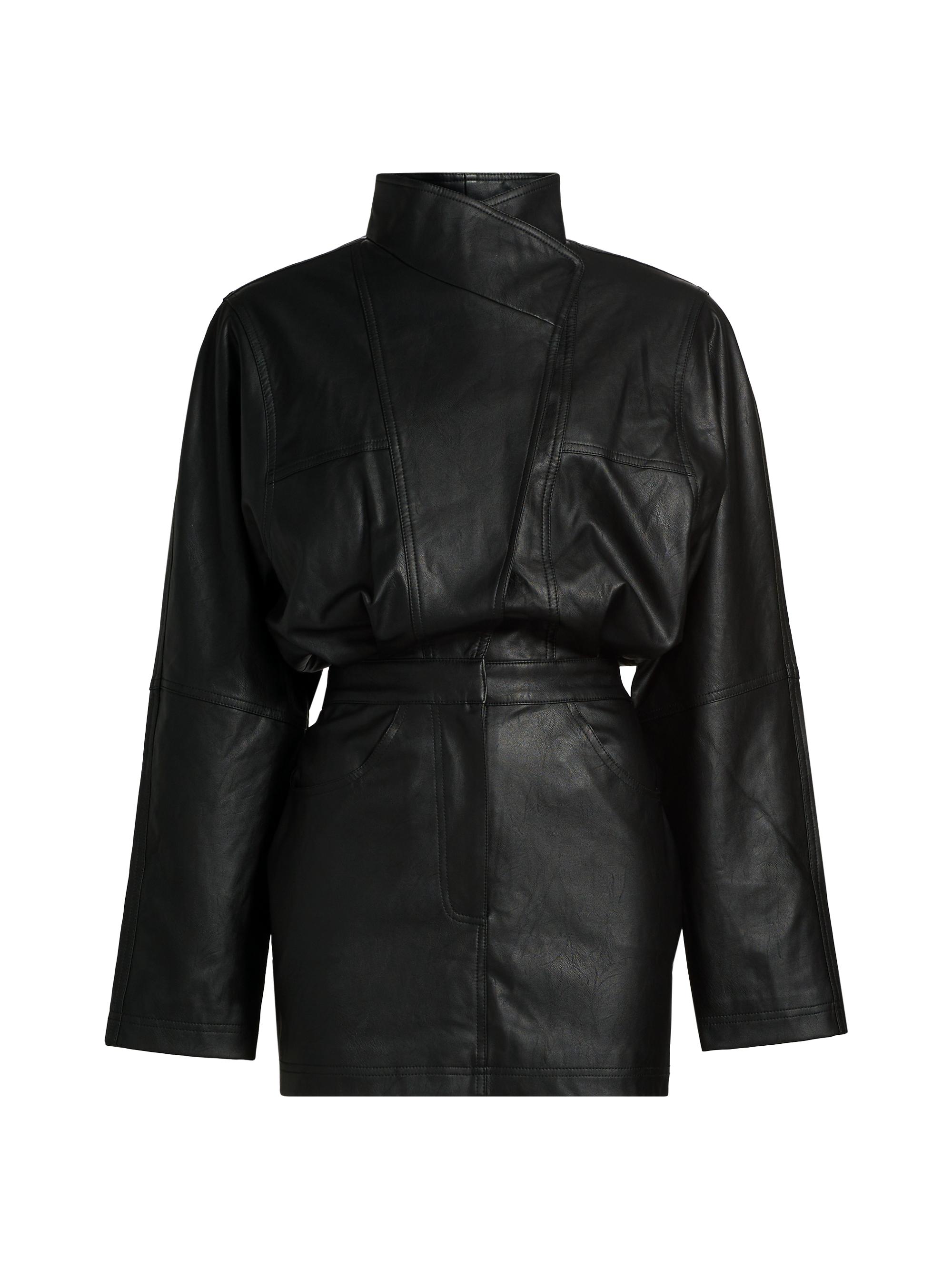 Ronny Kobo Women's Maddix Faux-Leather Minidress - Jet Black