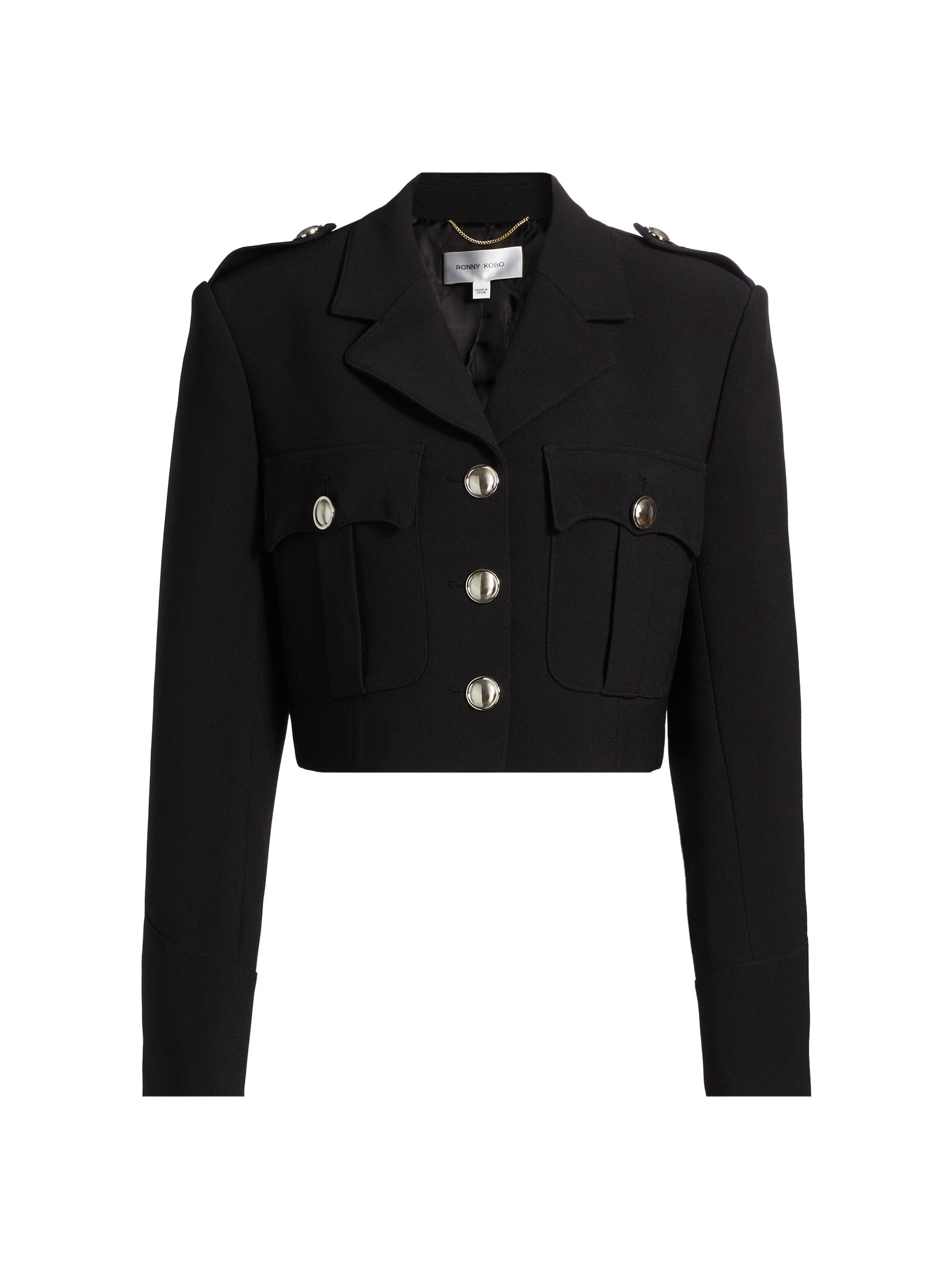 Ronny Kobo Women's Genith Crop Blazer - Jet Black