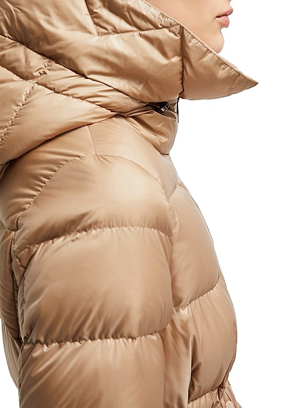 Shop Moncler Boed Belted Short Jacket with Shearling Hood Shop Moncler Boed Belted Short Jacket with Shearling Hood