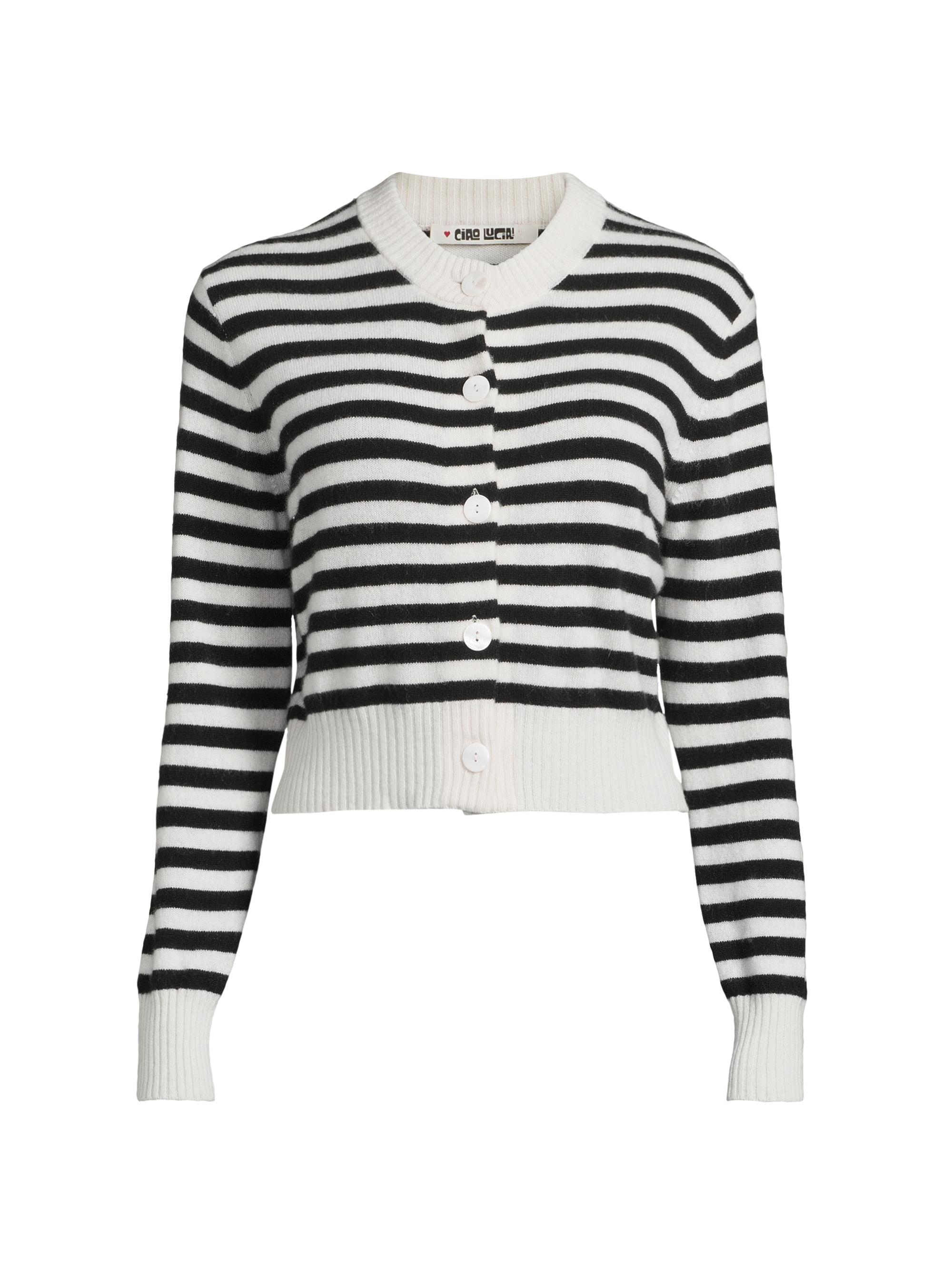 Ciao Lucia Women's Filipa Striped Cashmere Cardigan - Stripe