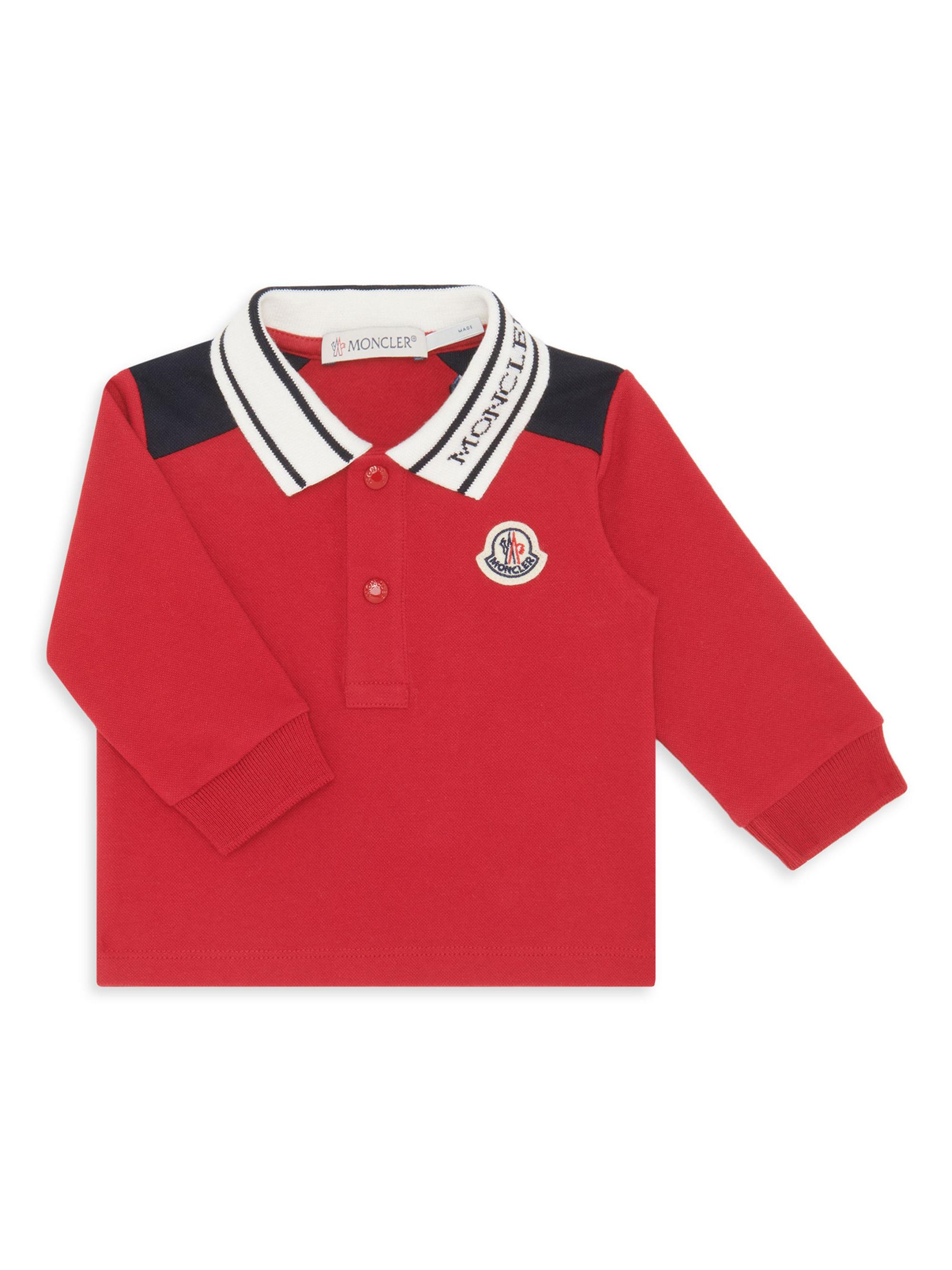 Moncler Long Sleeve Polo Shirt - Scarlet Red 12 Months