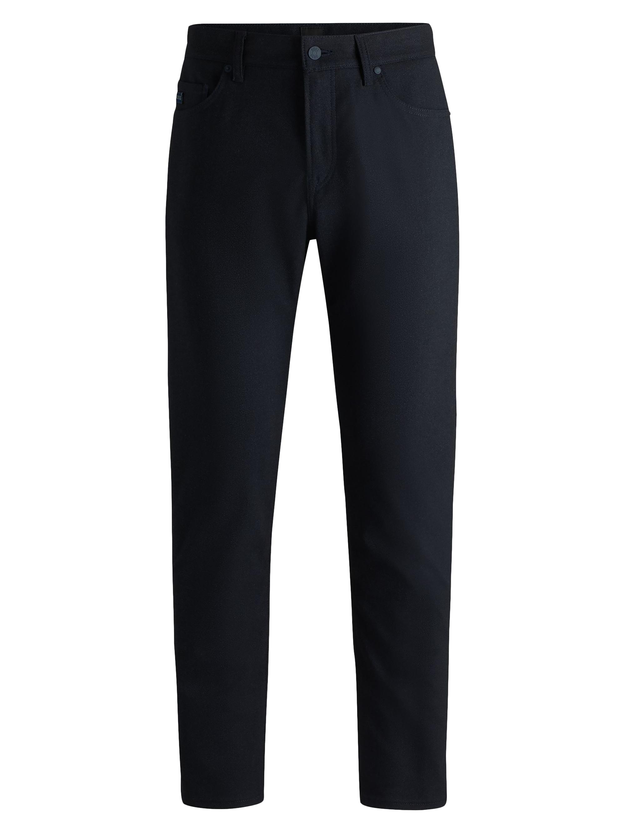 BOSS Men's Casual Regular Fit Trousers in Anti Wrinkle Twill - Dark Blue