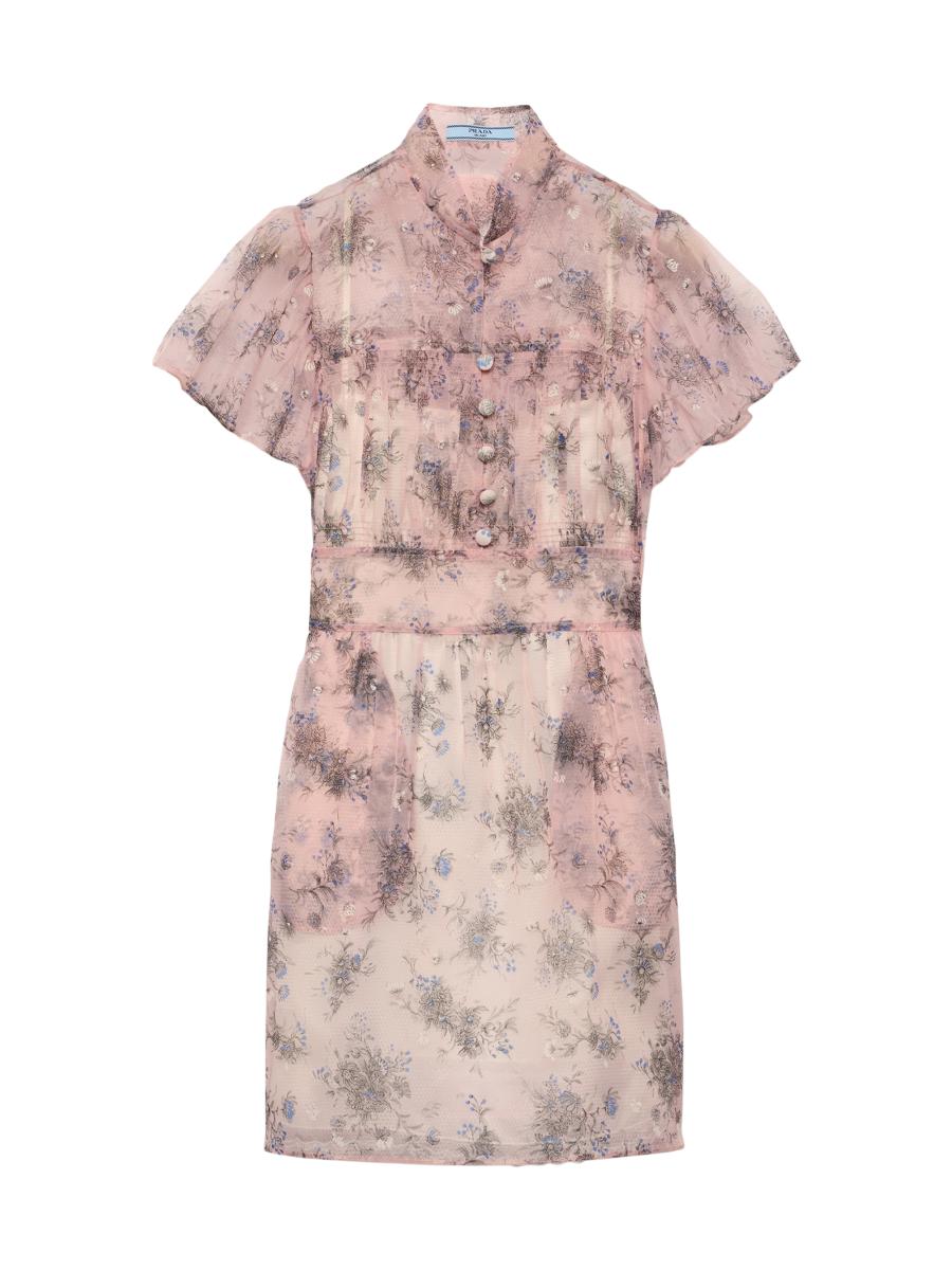 【プラダ・PRADA】Chiffon dress Prada Printed Chiffon Dress | Saks Fifth Avenue