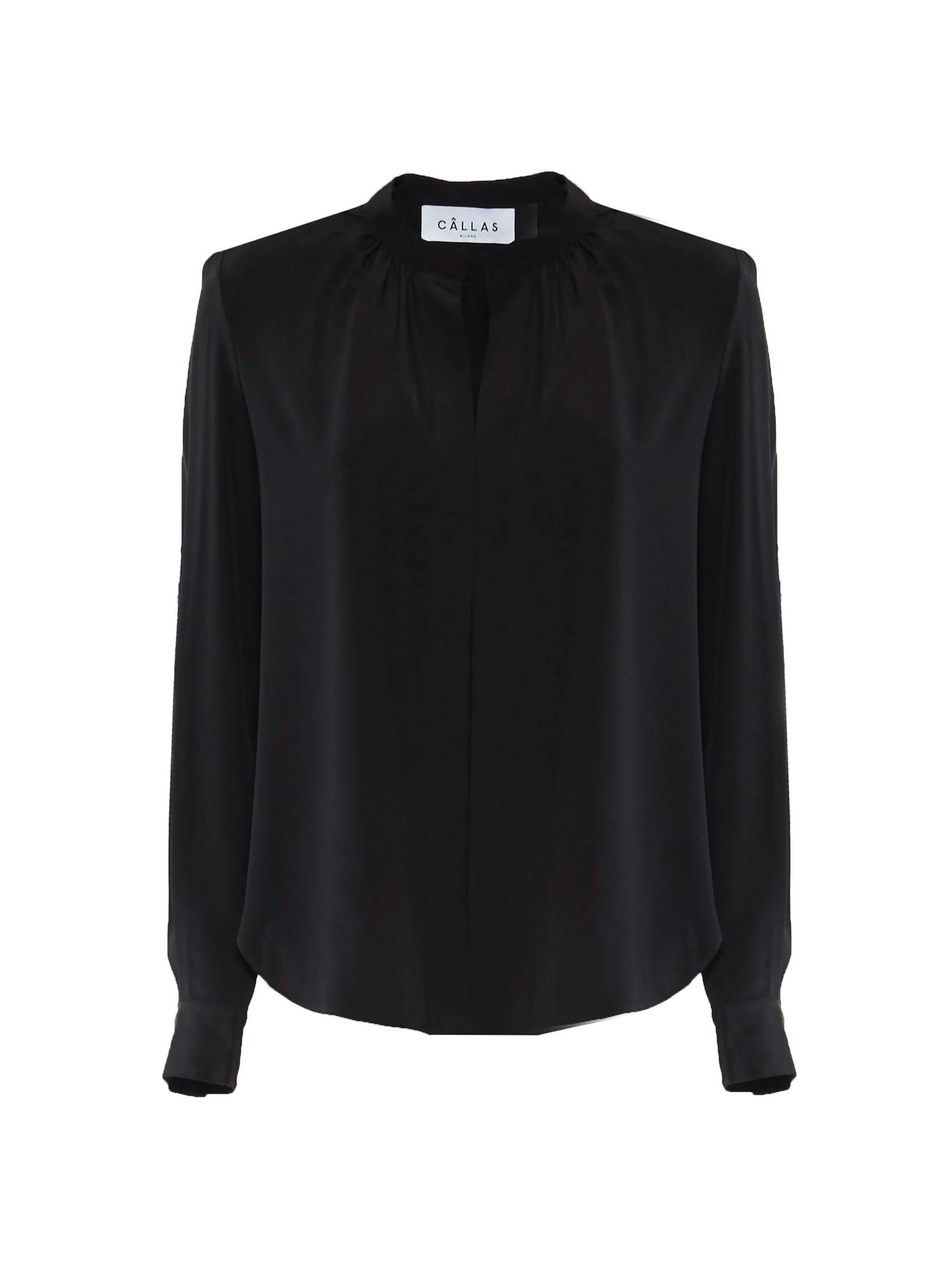 Callas Milano Women's Olympia Long Sleeve Silk Top - Black