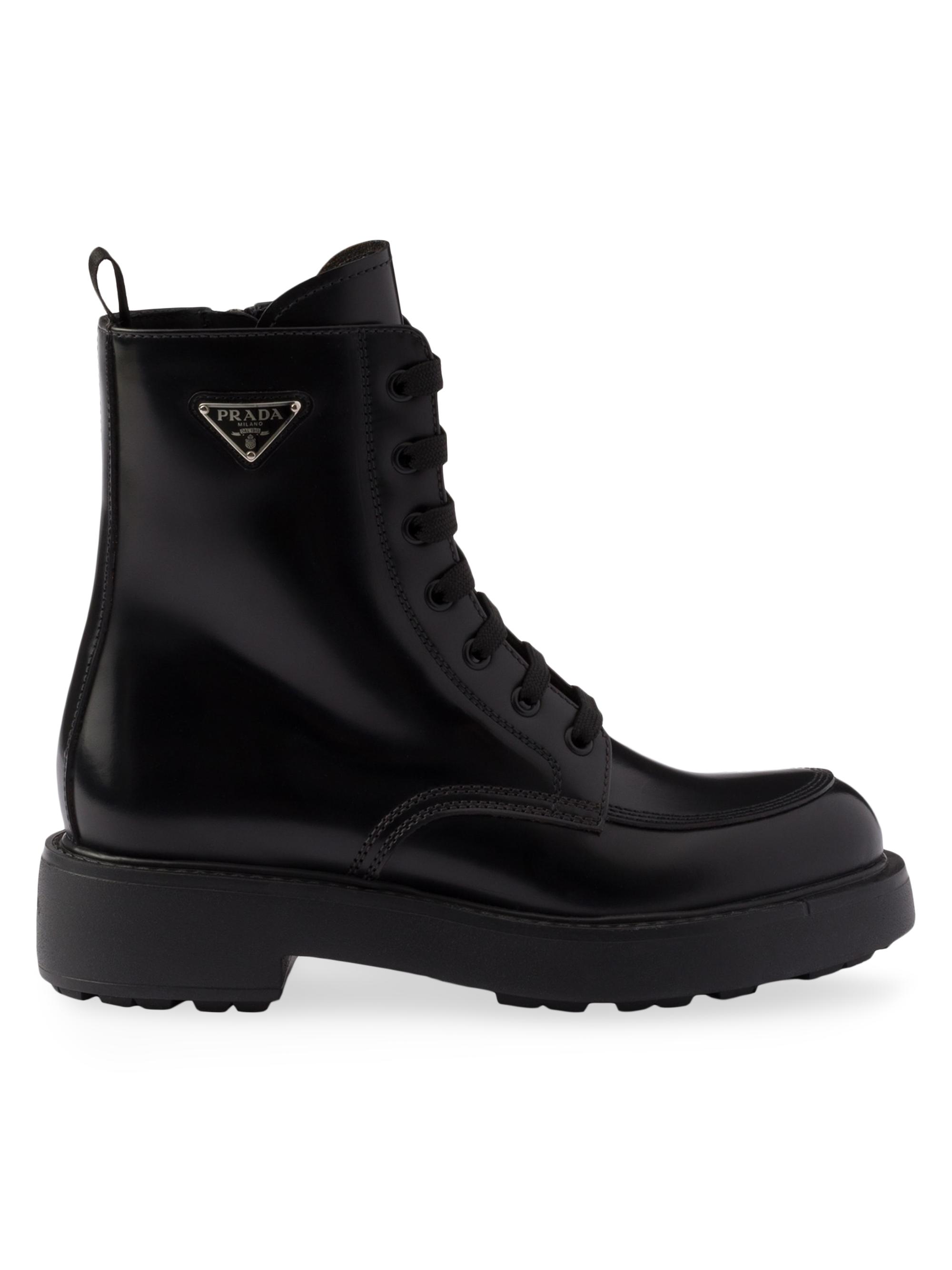 Prada Women's Brushed Leather Boots - Black