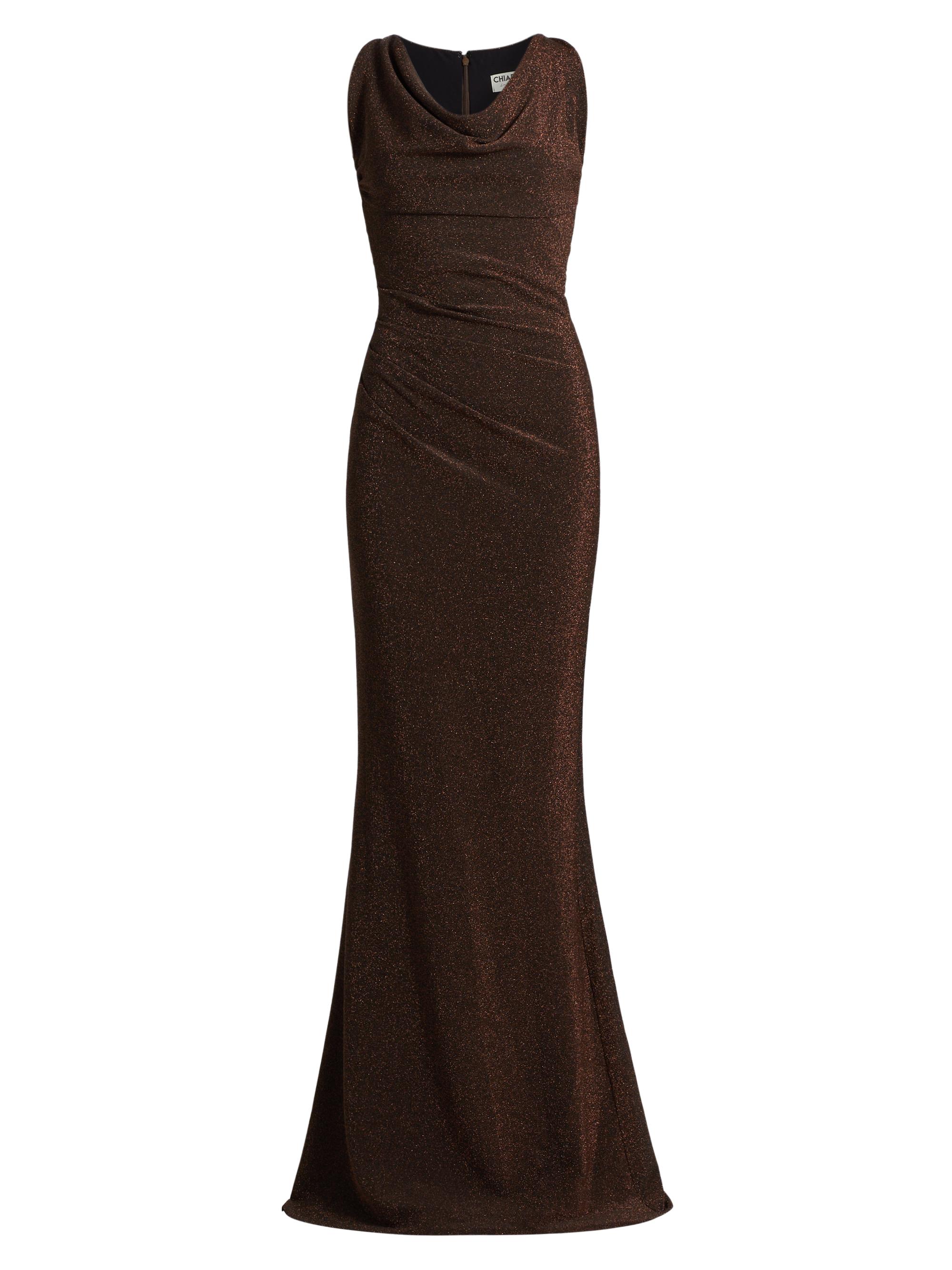 Chiara Boni La Petite Robe Women's Hanzai Starry Cowlneck Mermaid Gown - Bronze