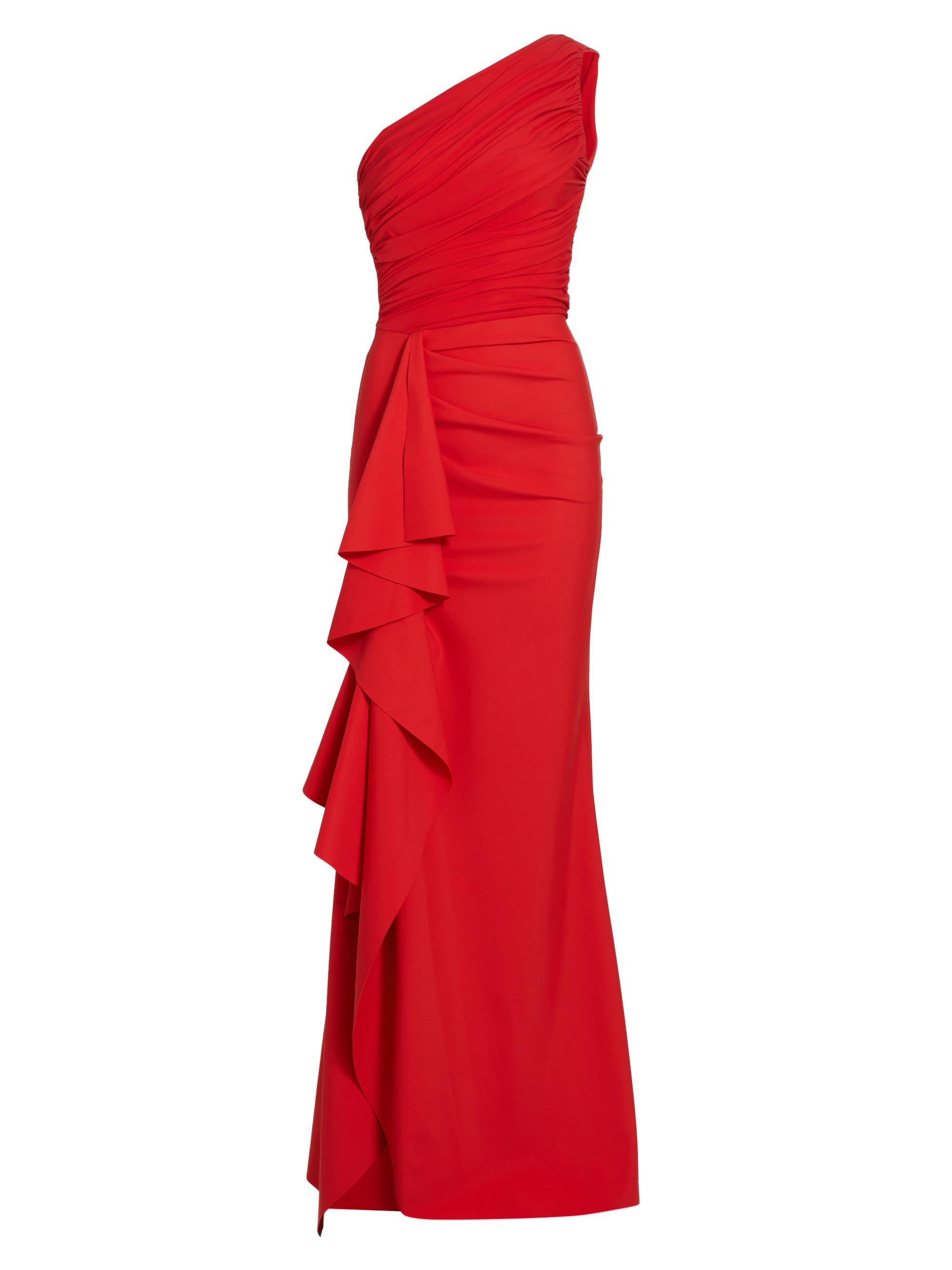Aziza Ruched One-Shoulder Gown