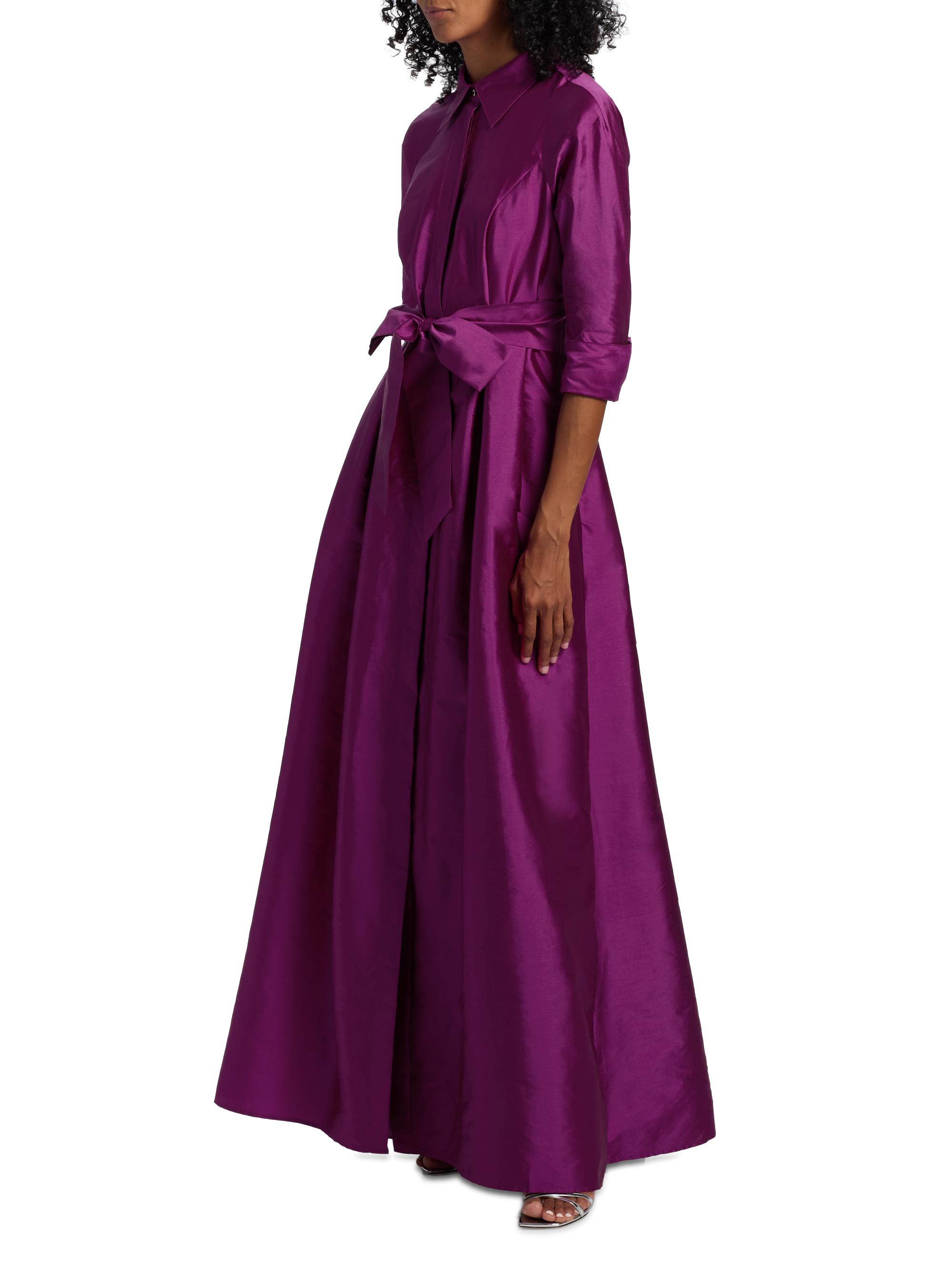 t*o様 yori shirocon ダリアシャツドレス　36 Teri Jon by Rickie Freeman Shirt Waist Tafetta Gown | Saks Fifth