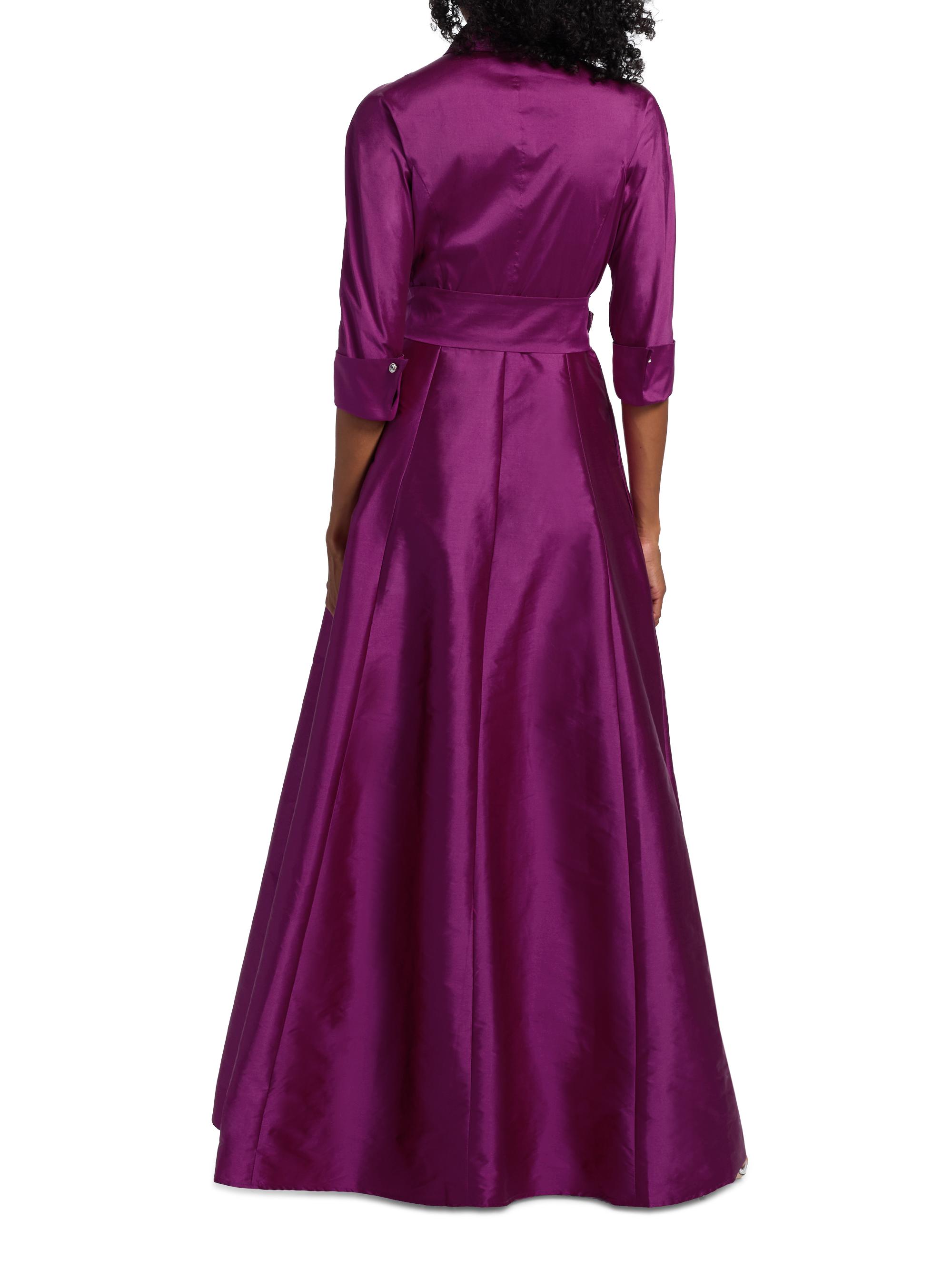 Teri Jon by Rickie Freeman Shirt Waist Tafetta Gown | Saks Fifth