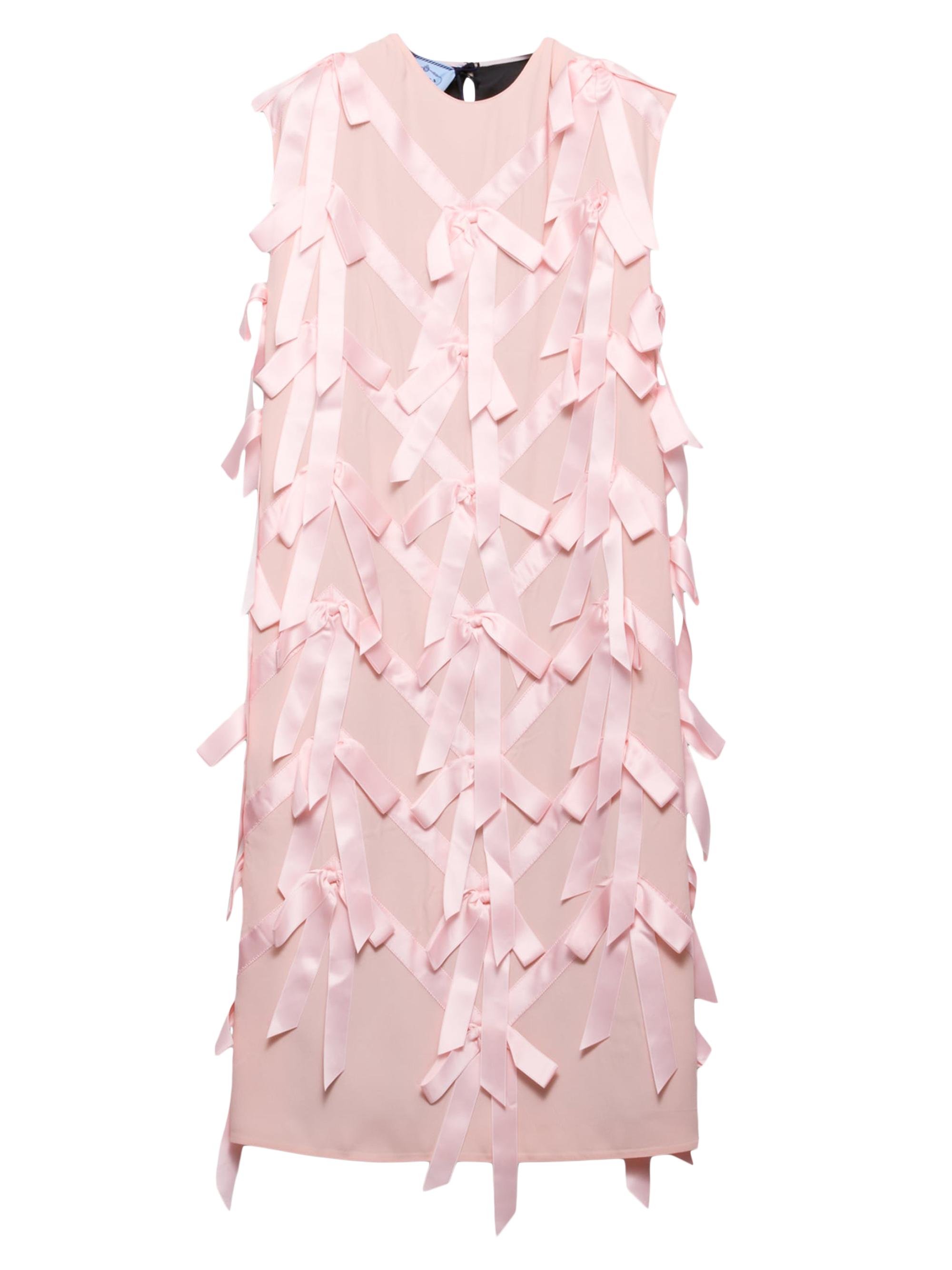 Prada Women's Sablé Dress with Bows - Pink
