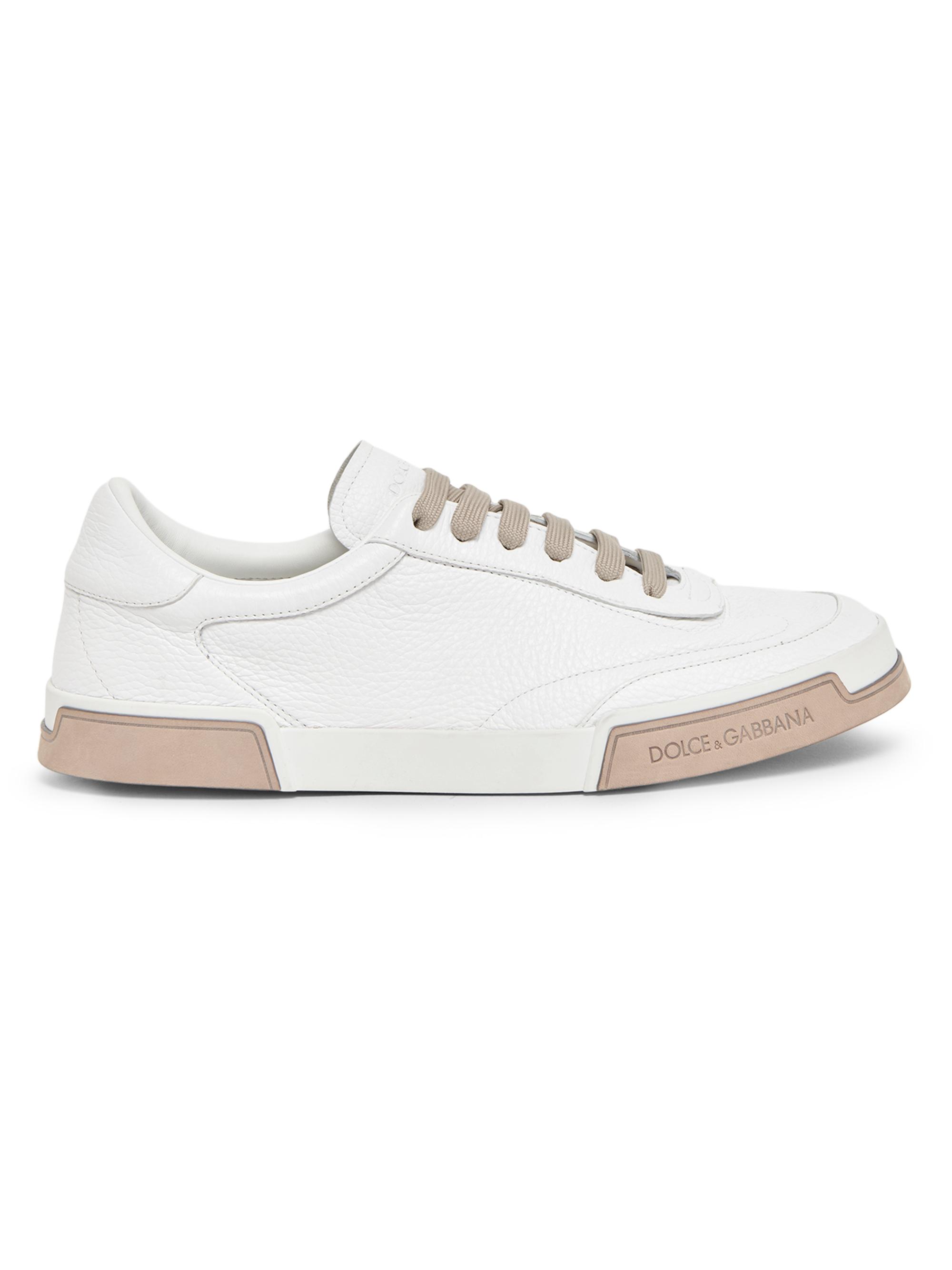 Dolce & Gabbana Men's Formale Leather Sneakers - White Beige