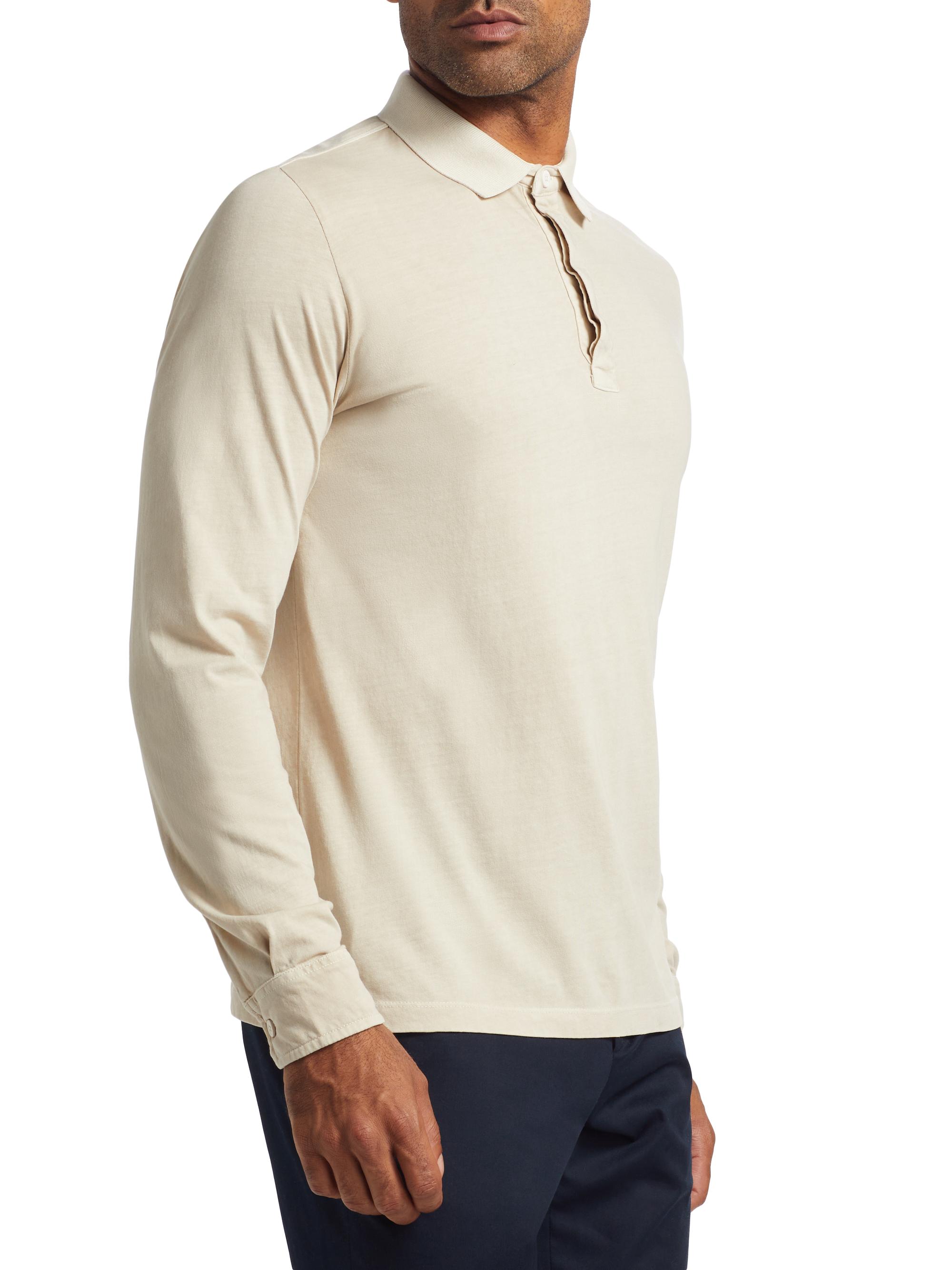 Saks Fifth Avenue COLLECTION Cotton Long-Sleeve Polo Shirt | Saks