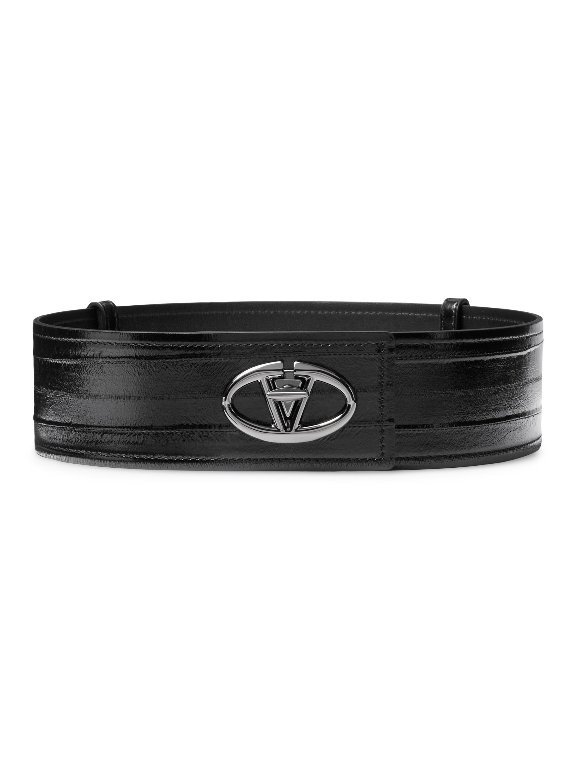Valentino Garavani Women's The Bold Edition VLogo Eel Belt 60MM - Black