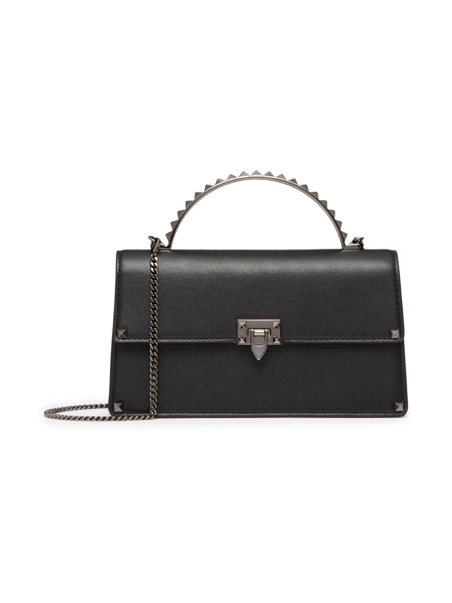 Valentino Garavani Mini Rockstud Calfskin Top Handle Bag