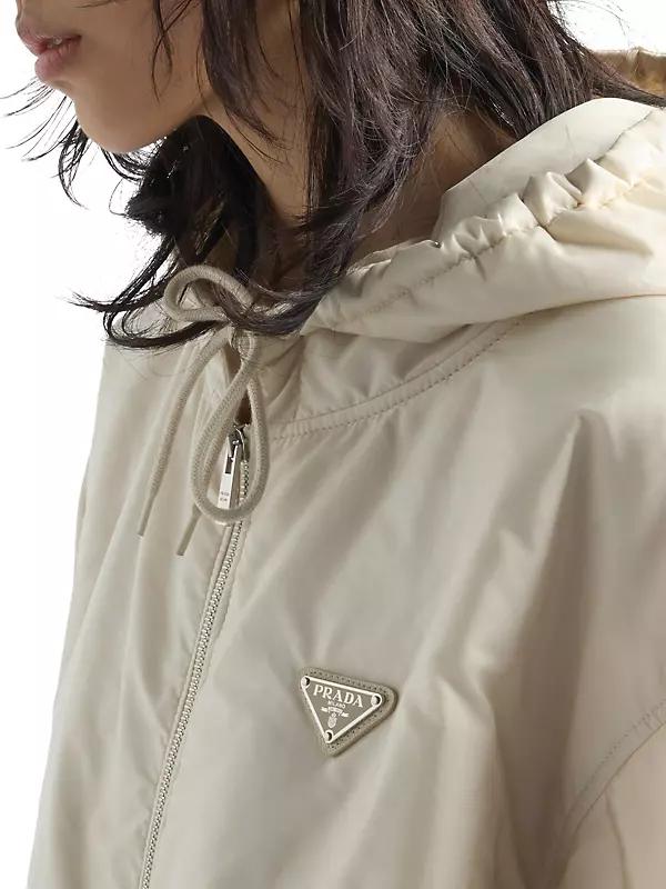 Shop Prada Lightweight Hooded Nylon Blouson Jacket | Saks Shop Prada Lightweight Hooded Nylon Blouson Jacket | Saks