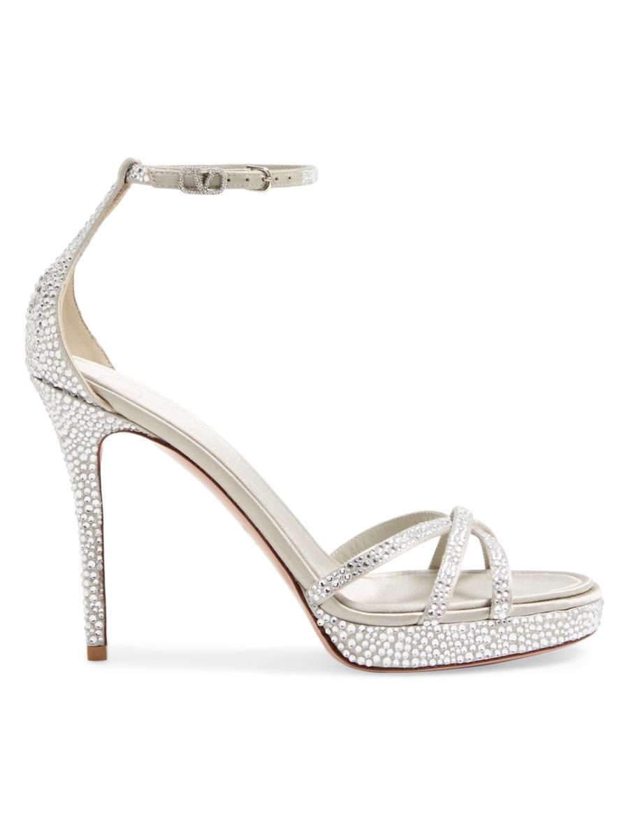 VALENTINO の靴♪ ★ STRAPPY クリスタルSANDAL★ 100ｍｍ Valentino Garavani Eveninglam 120MM Platform Sandals with