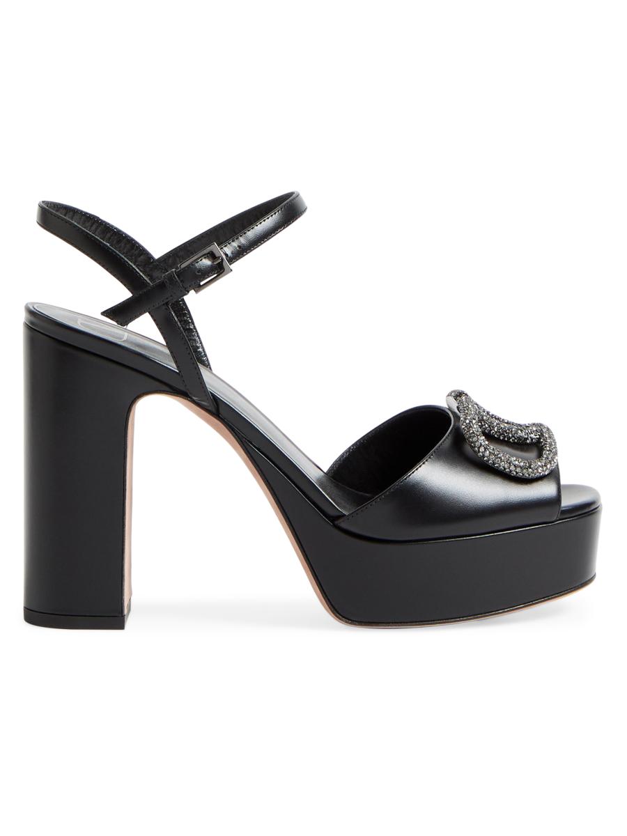 サンダル・ミュール Valentino Garavani Sandalo Vlogo Signature In Pelle Valentino Garavani VLogo Signature 115MM Platform Sandals in