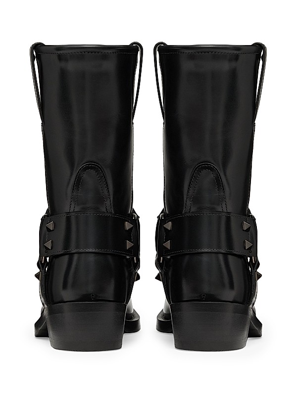 Shop Valentino Garavani Rockstud 40MM Calfskin Biker Ankle Shop Valentino Garavani Rockstud 40MM Calfskin Biker Ankle