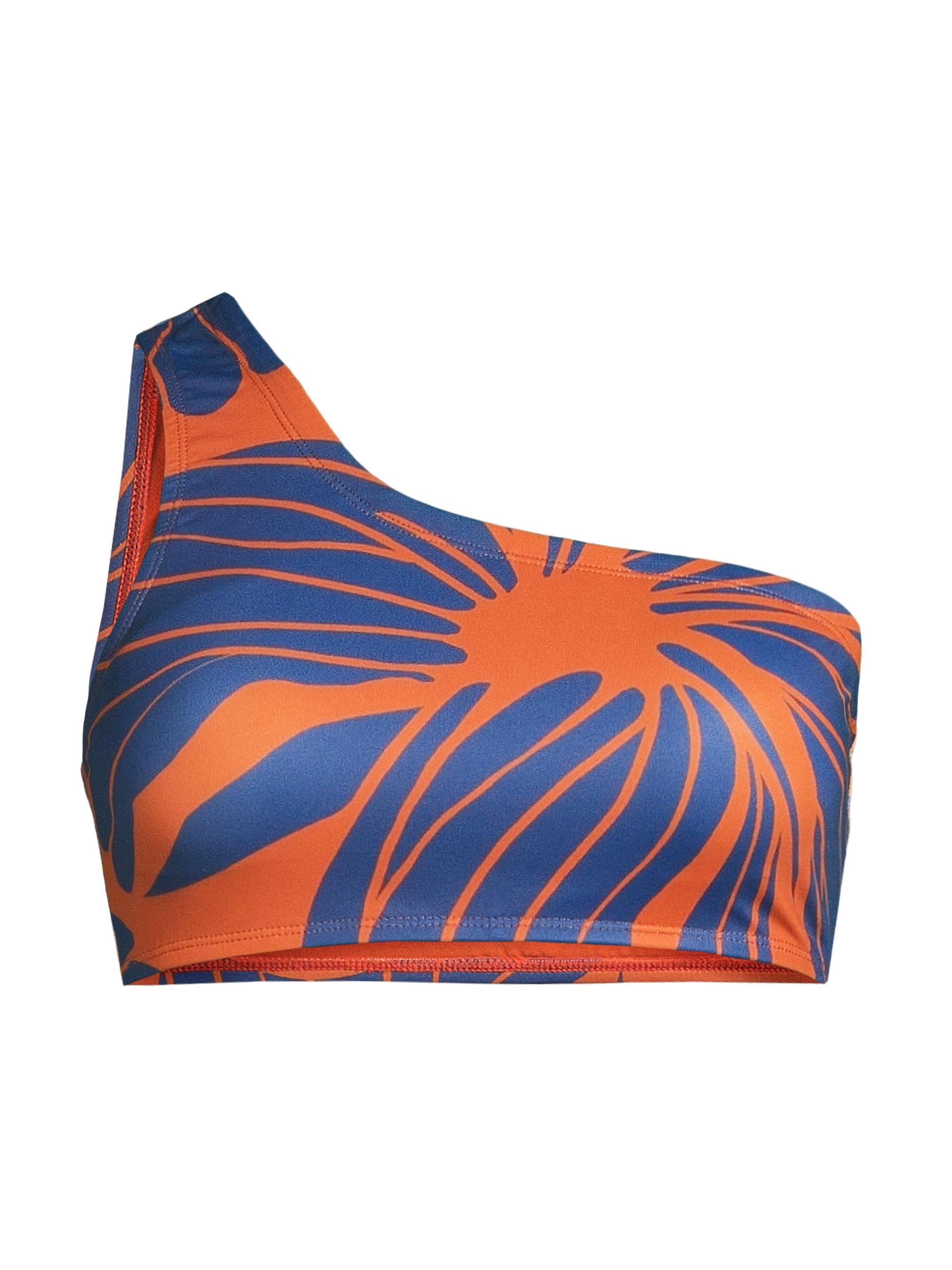 Hutch Women's Pacie Floral One-Shoulder Bikini Top - Copper Block Print Plumeria