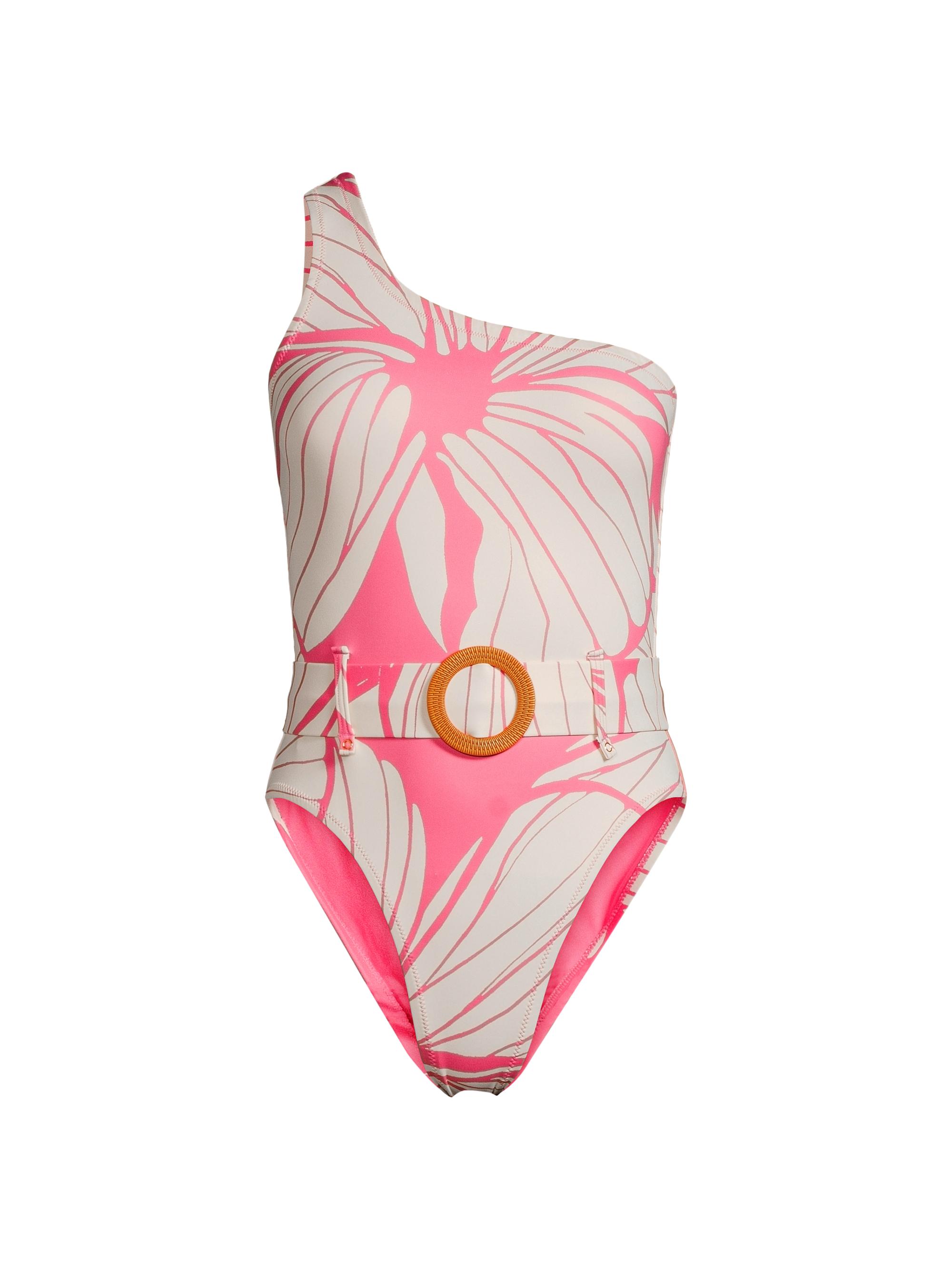 Hutch Women's Bea Floral One-Piece Swimsuit - Coral Block Print Plumeria