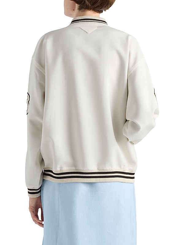Shop Prada Kid Mohair Bomber Jacket with Patches | Saks Shop Prada Kid Mohair Bomber Jacket with Patches | Saks