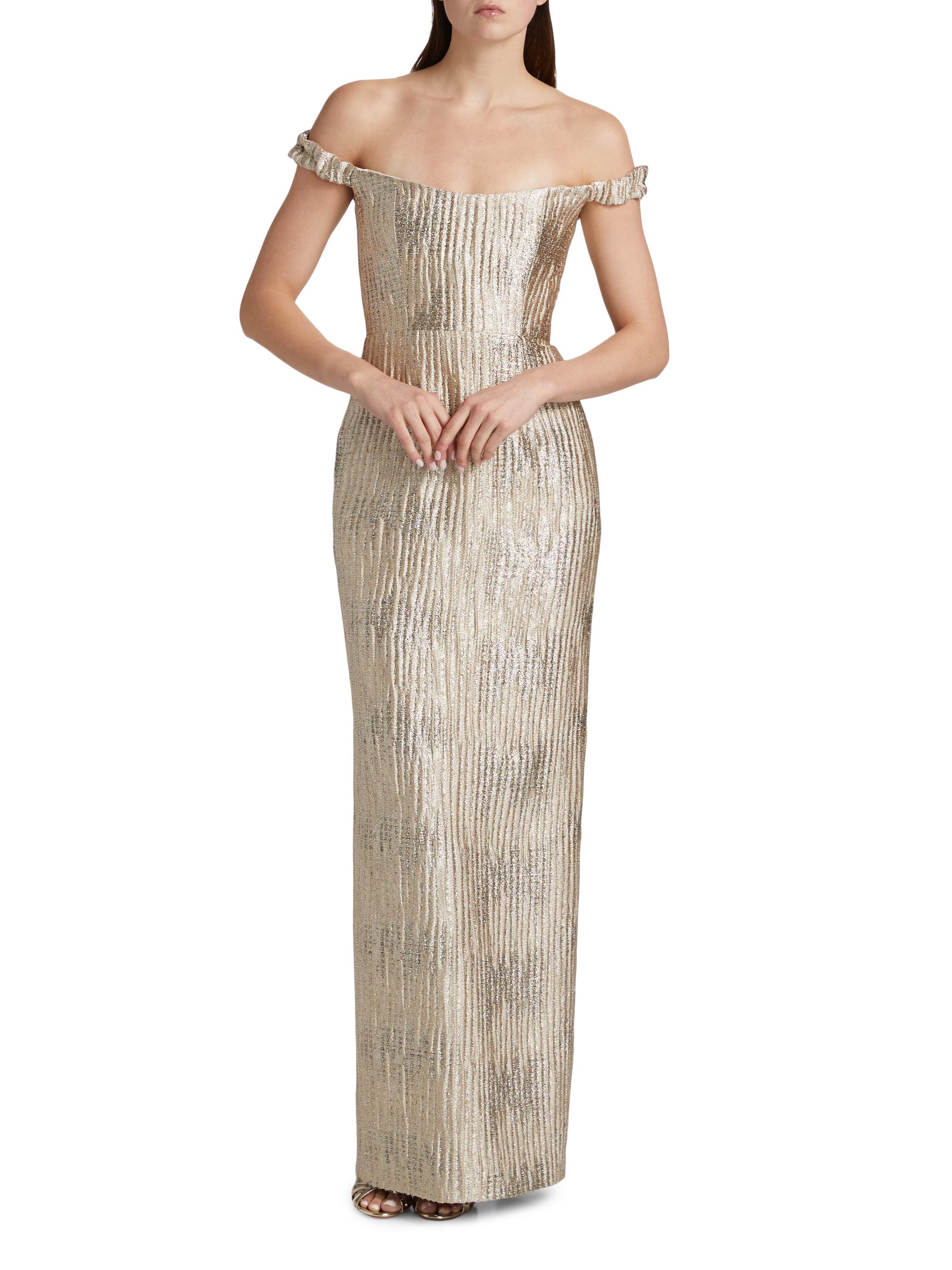 Markarian Yolanda Off-The-Shoulder Brocade Gown | Saks Fifth Avenue