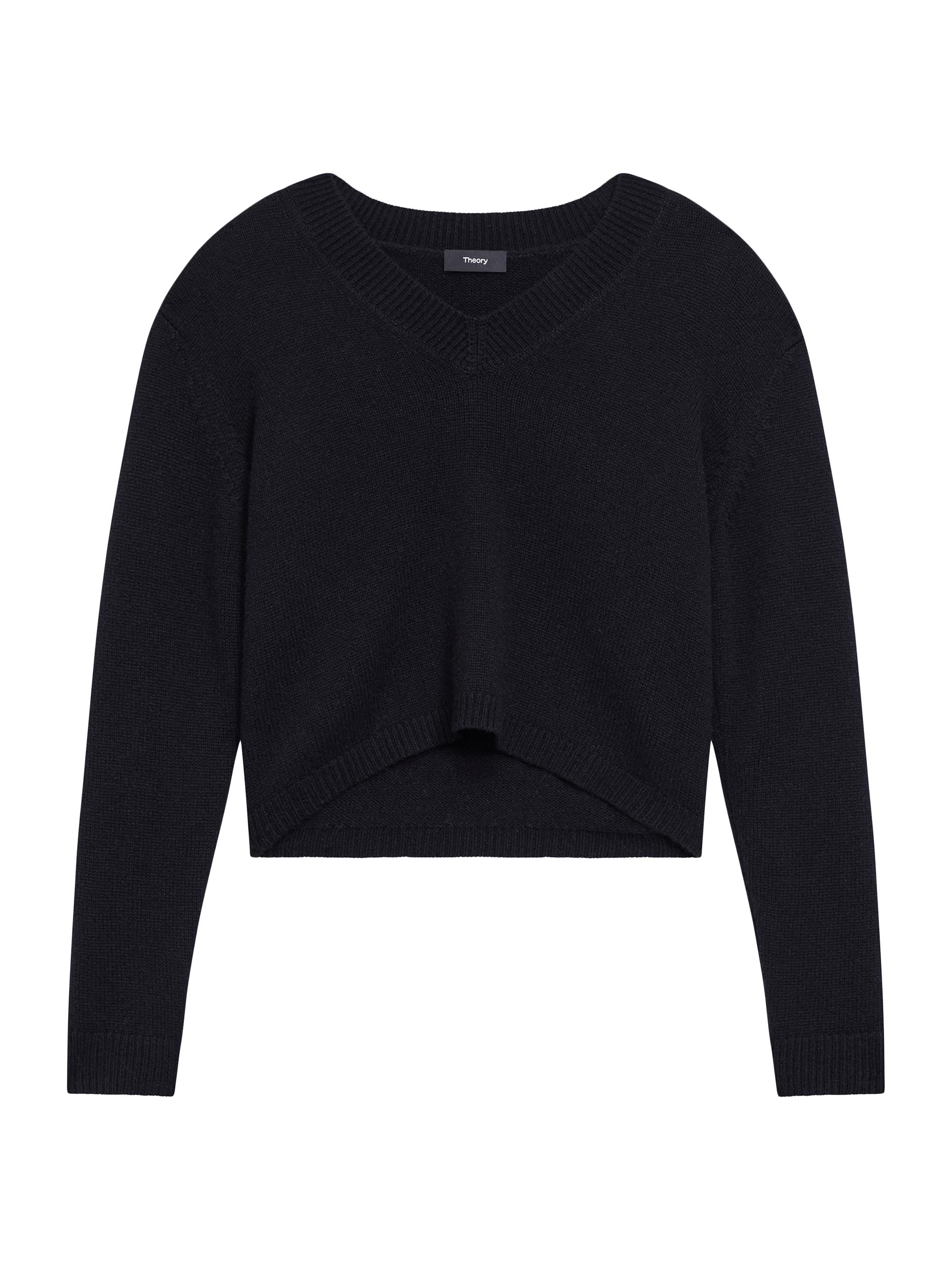 Theory Women's Cashmere Crop Sweater - Black