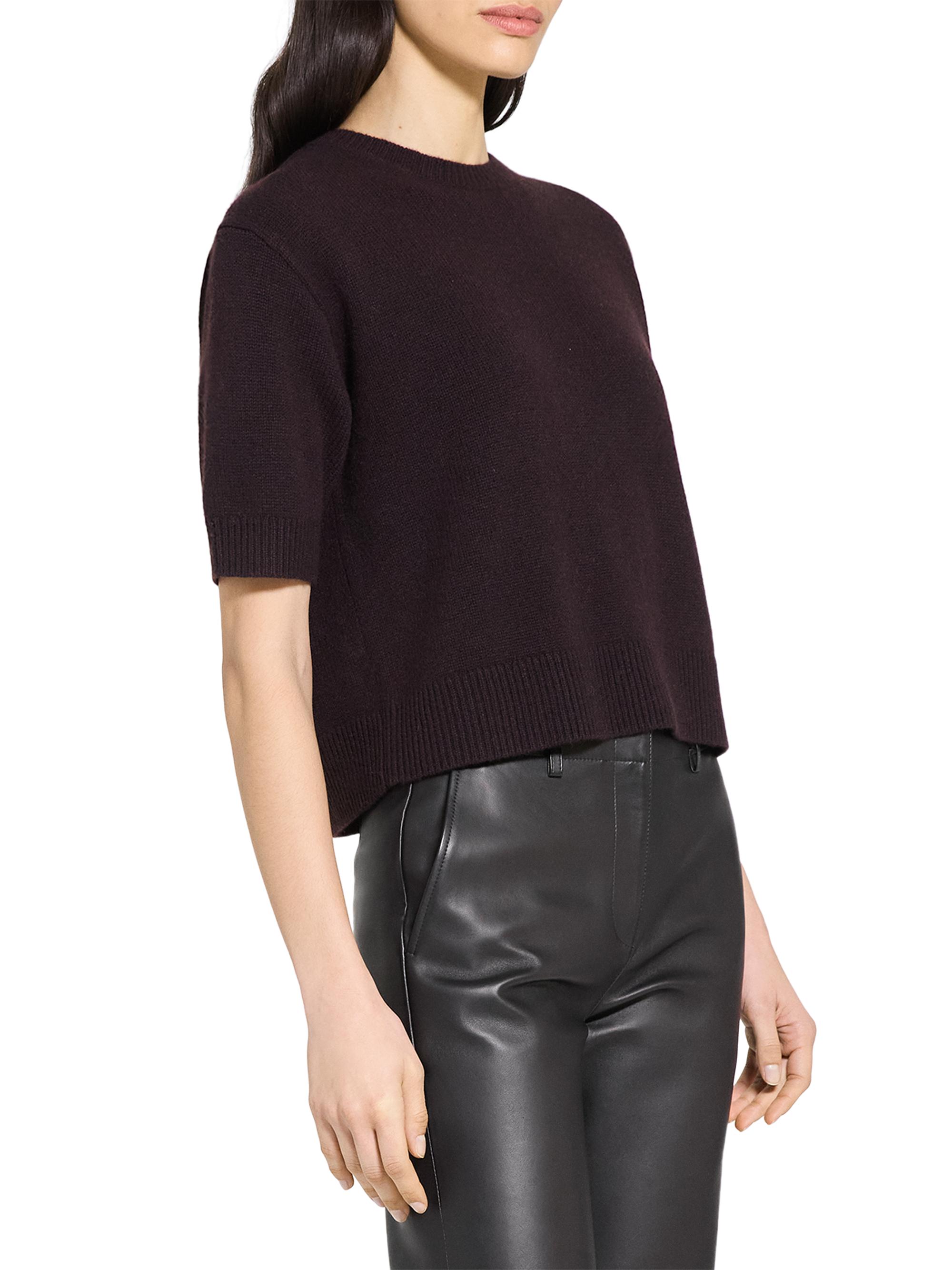 Theory Cashmere Knit Crop T-Shirt | Saks Fifth Avenue