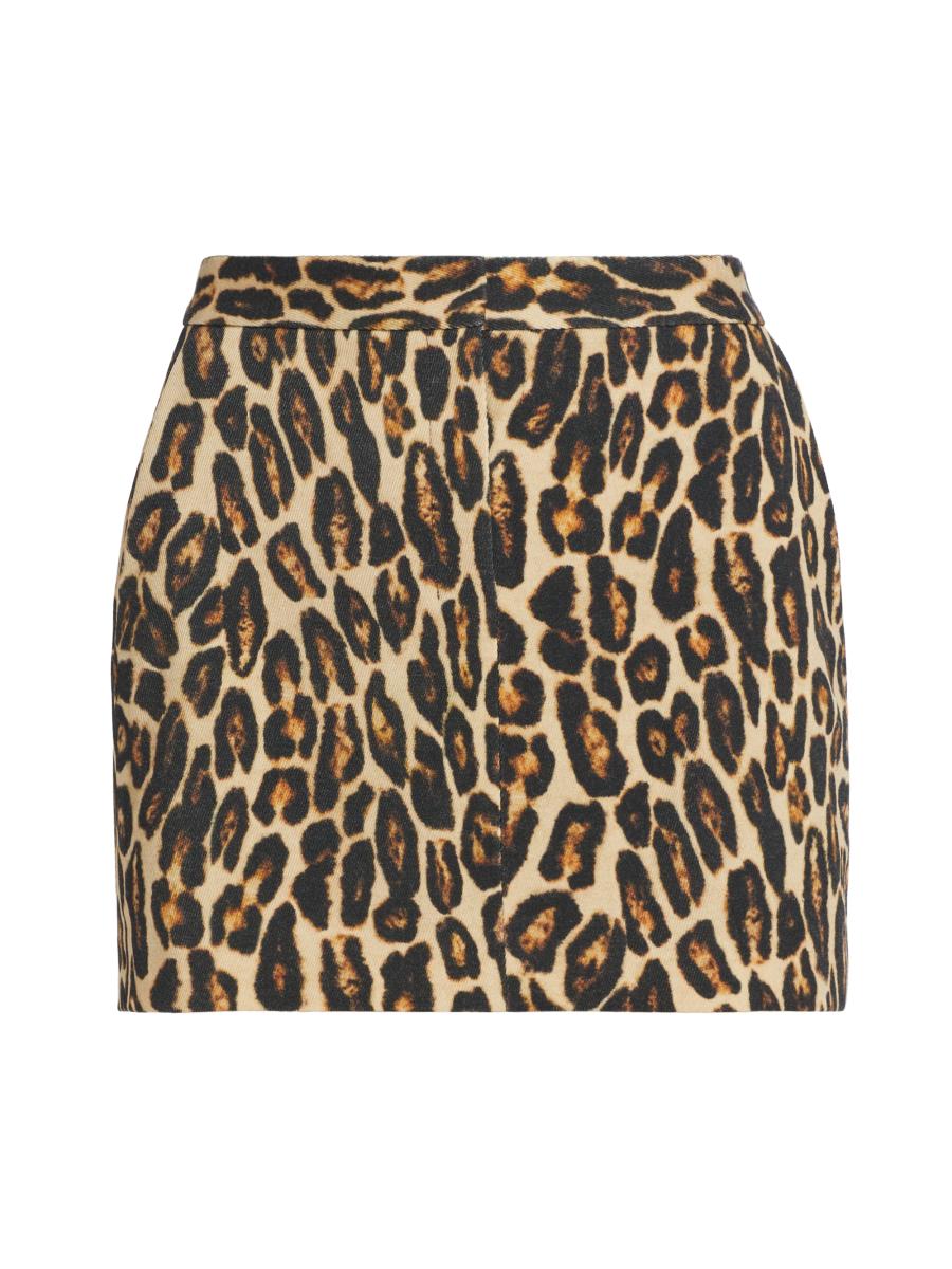Theory Leopard Wool Low-Rise Miniskirt | Saks Fifth Avenue