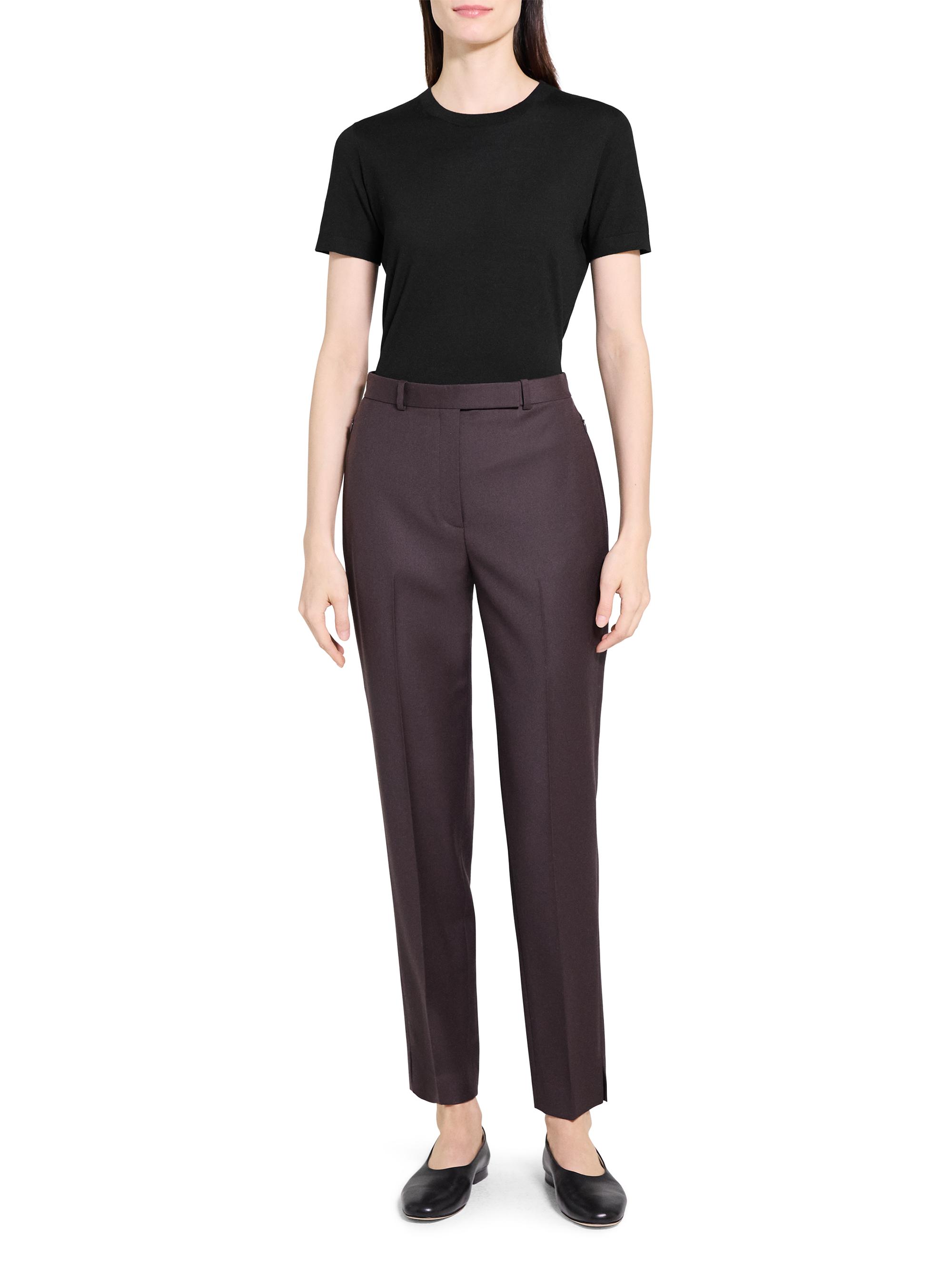 Theory Wool High-Waisted Tapered Pants | Saks Fifth Avenue