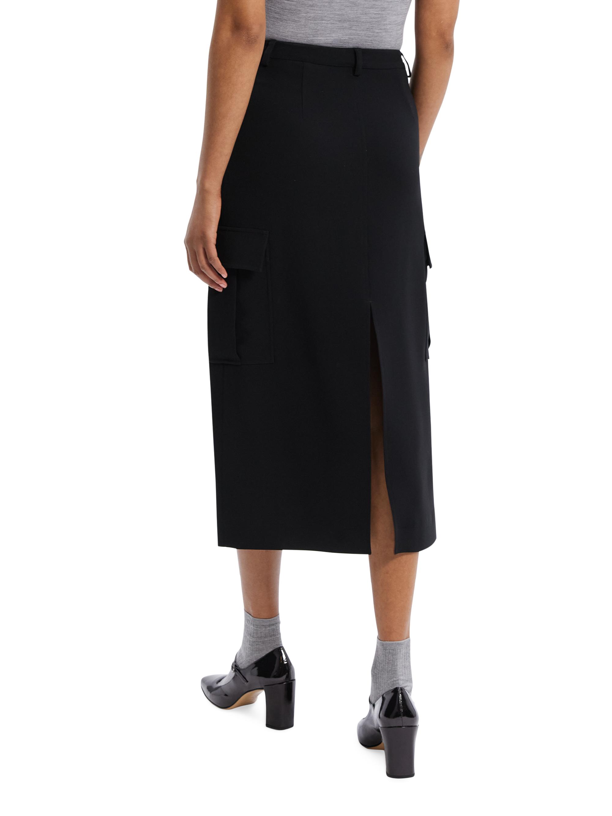 Theory Crisp Poly Cargo Midi Skirt 黒サイズ4 未使用品 セオリー Theory クリスプ ポリ カーゴ ミディ