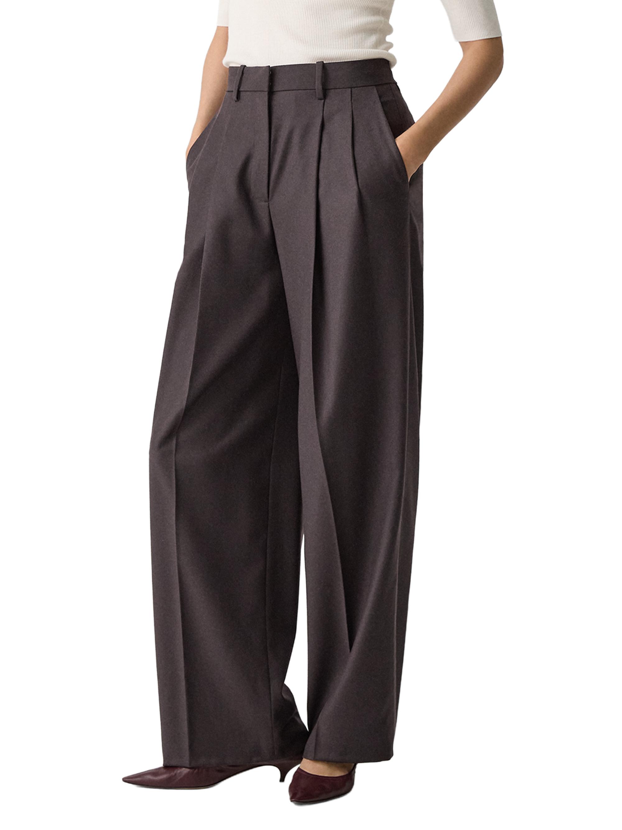 Theory Pleated Wool High-Rise Straight-Leg Pants | Saks Fifth Avenue