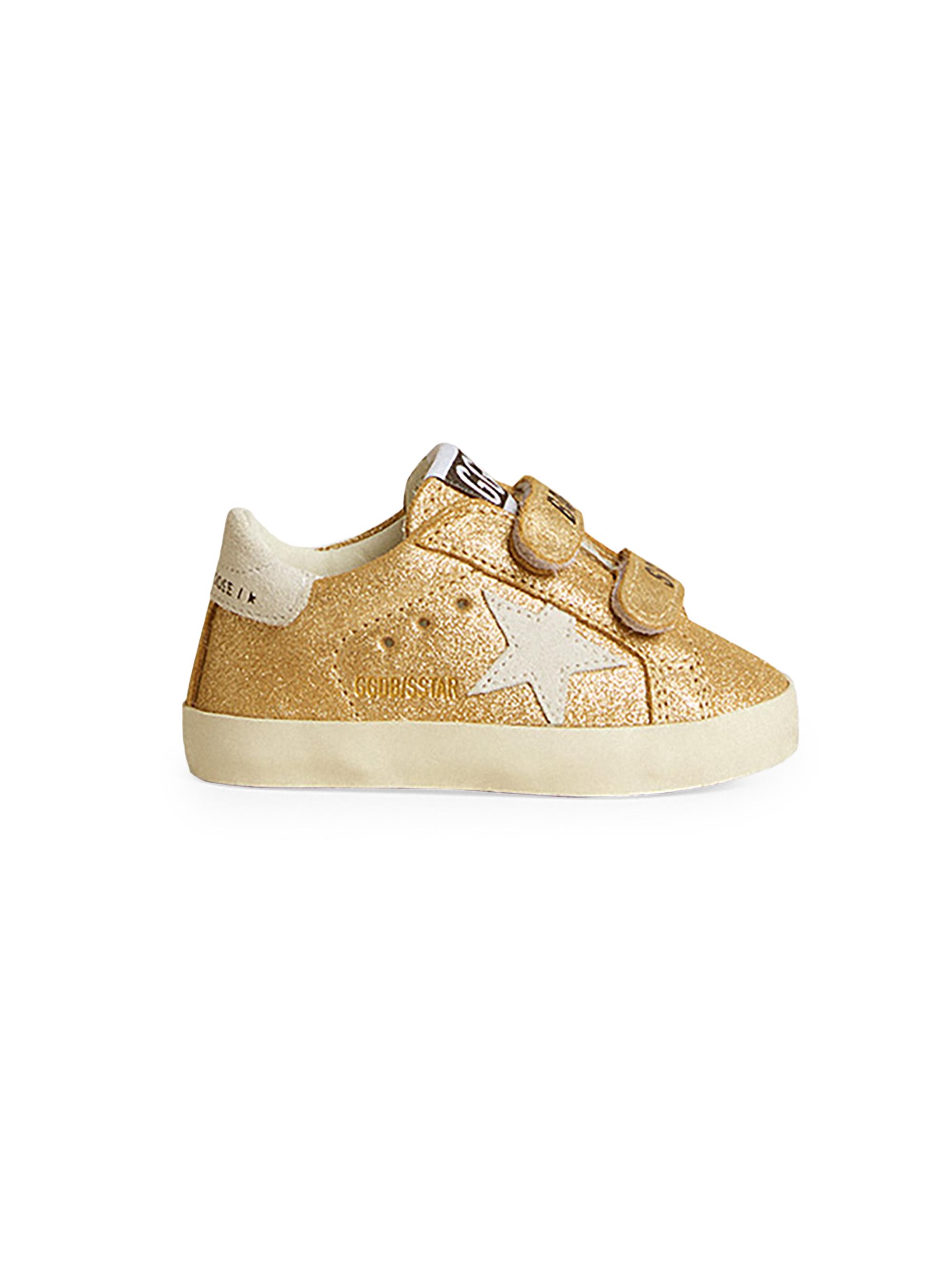 Golden Goose Baby Girl's School Laminated Suede Star Sneakers - Platinum 2.5 (Baby)