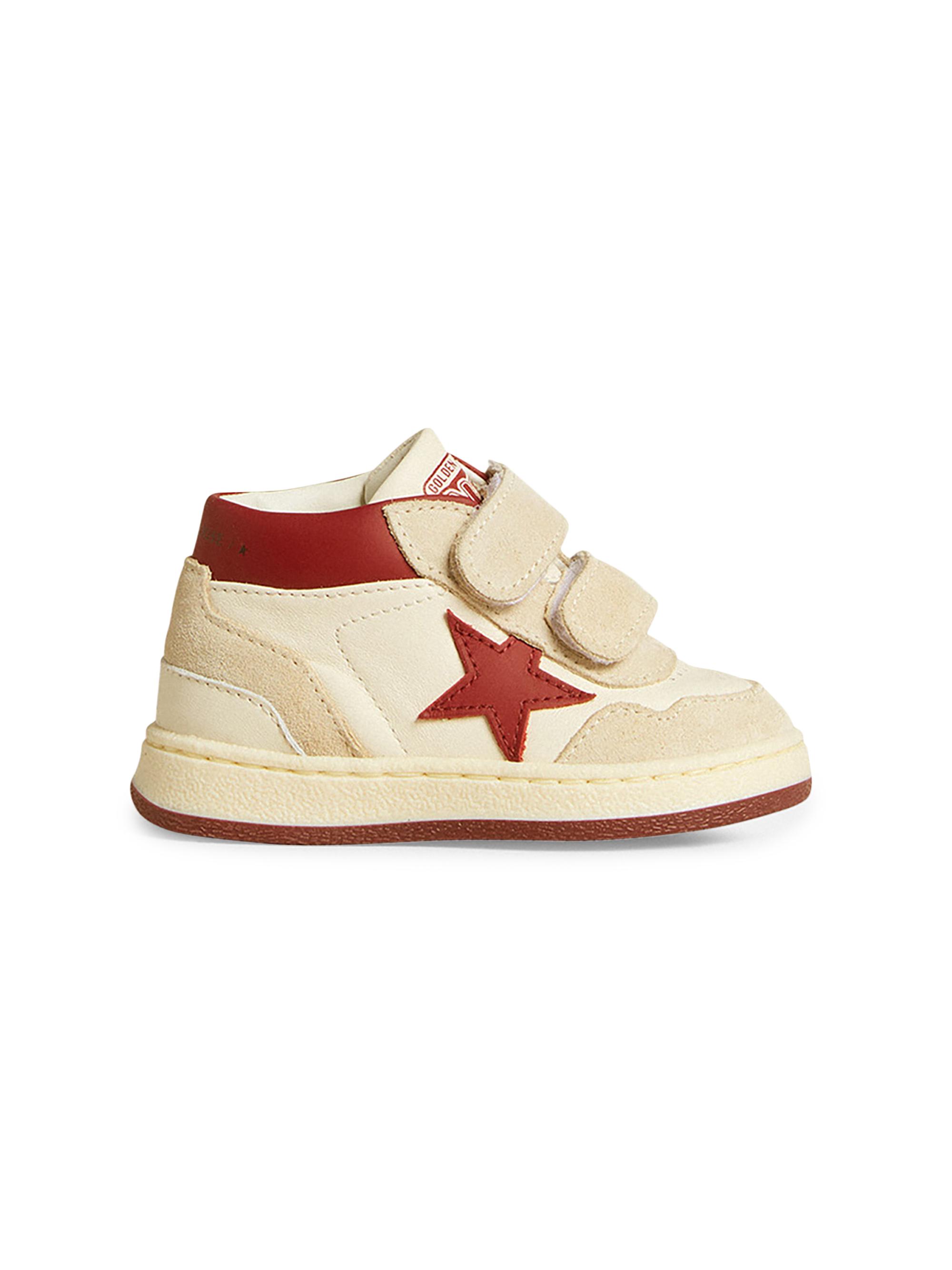 Golden Goose Baby's & Little Kid's June Basket Suede Sneakers - White Red 10 (Toddler)