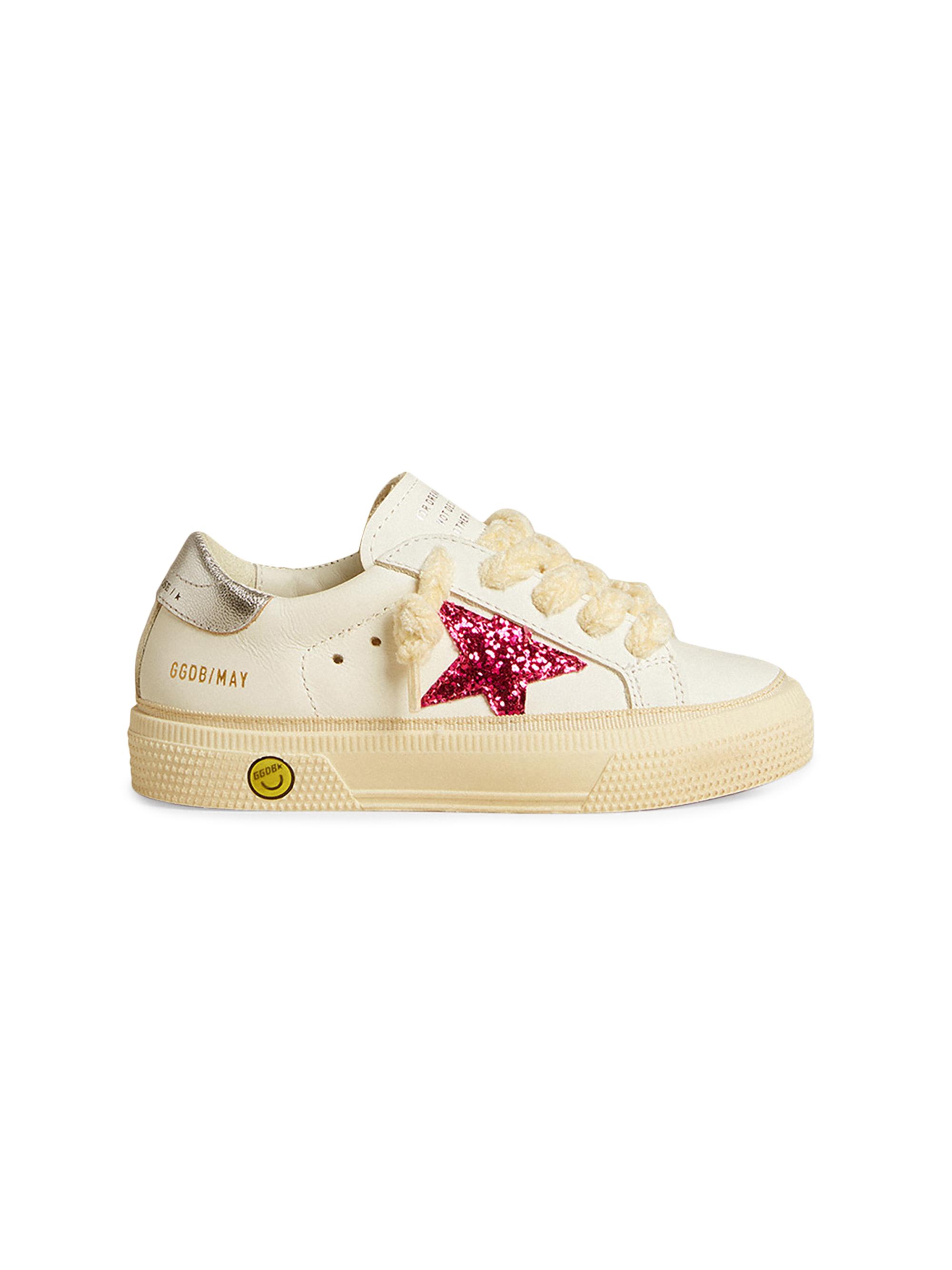 Golden Goose Baby Girl's, Little Girl's & Girl's May Glitter Star Platform Sneakers - White Fuchsia 1.5 (Child)