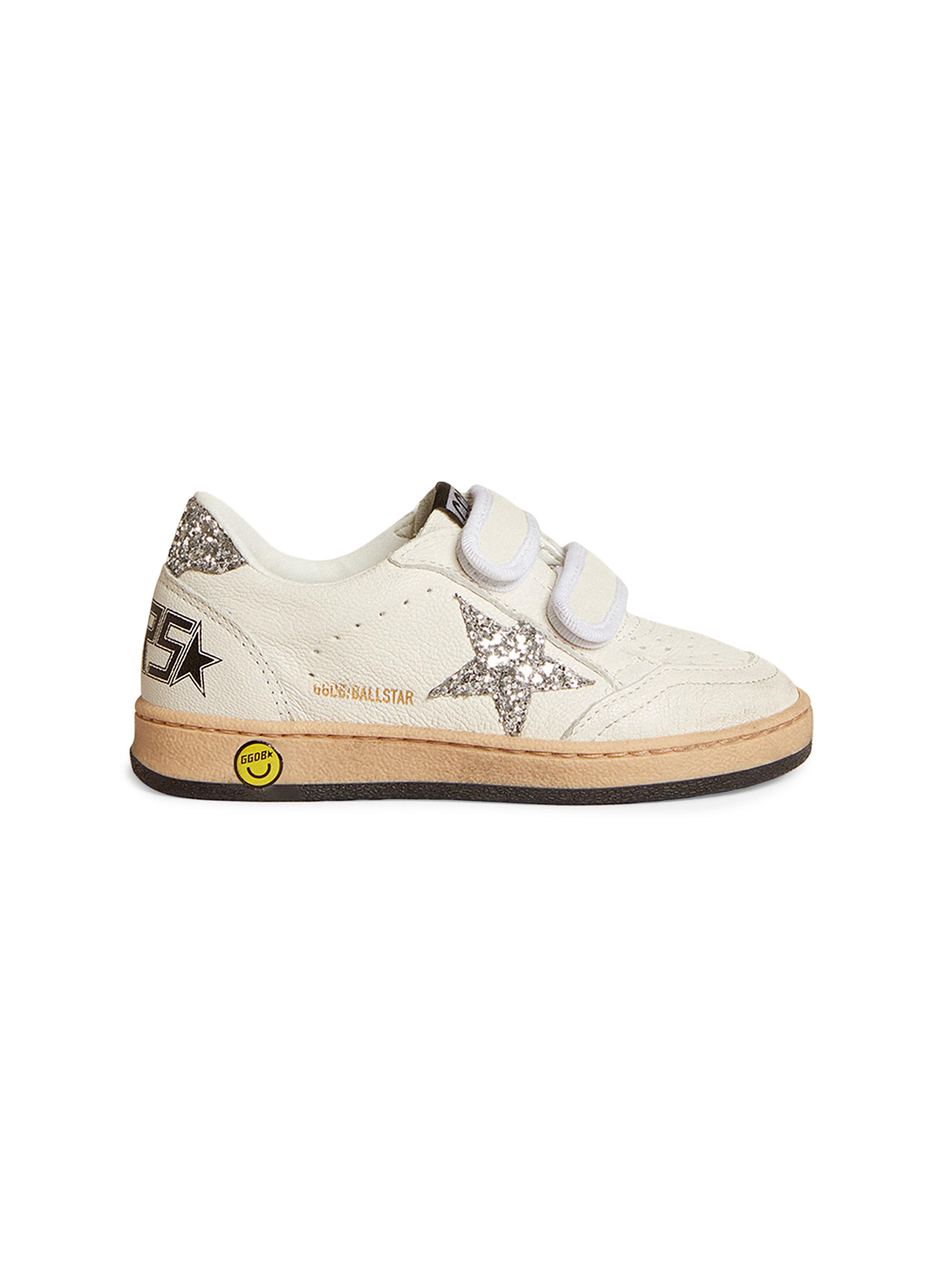 Golden Goose Baby Girl's, Little Girl's & Girl's Ballstar Glitter Star Sneakers - White Silver 5.5 (Child)