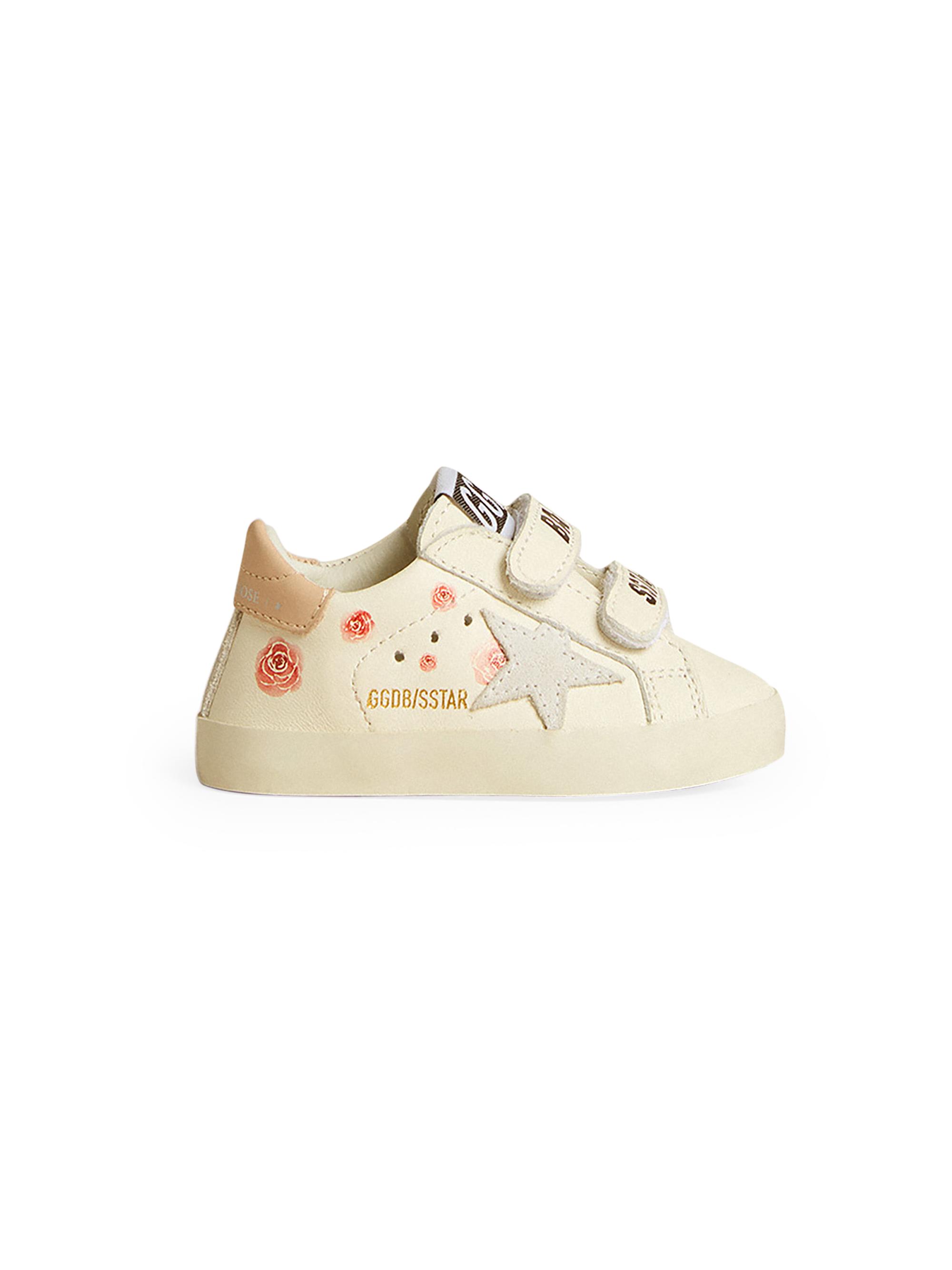 Golden Goose Baby Girl's School Leather Rose Sneakers - White Beige 2 (Baby)