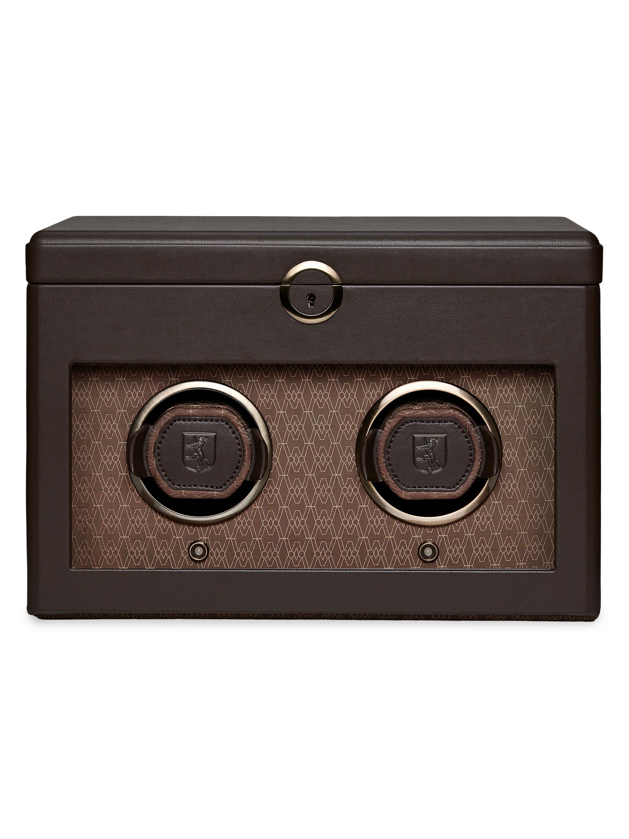 Wolf Earth Double Watch Winder - Coffee