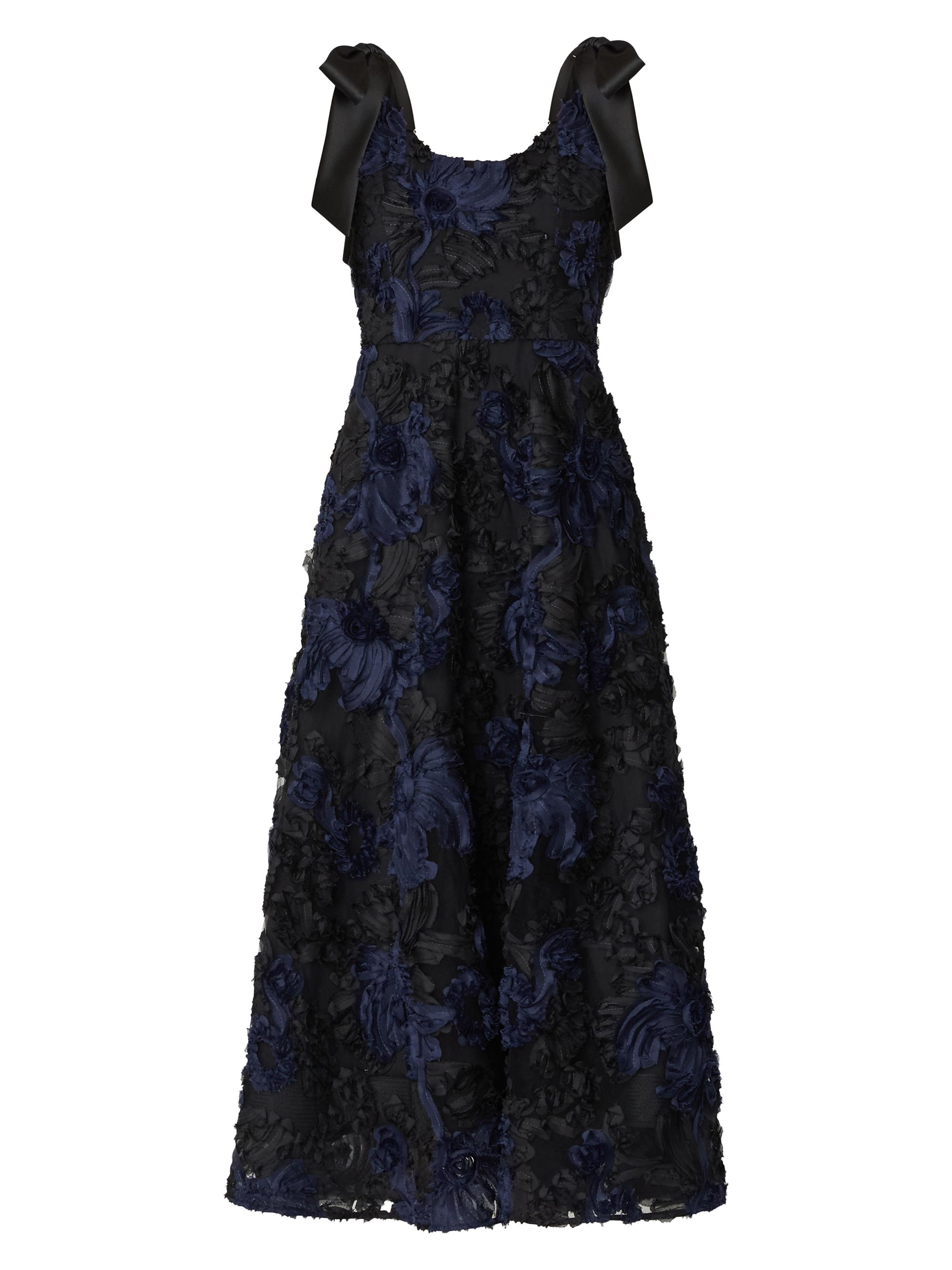 Shoshanna Women's Dakota Textured Appliqué Dress - Jet Navy