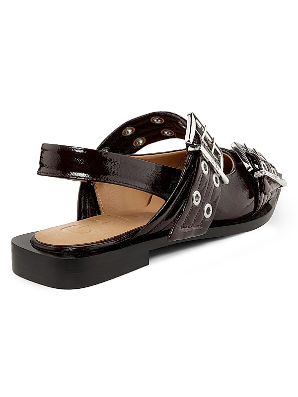 Shop Ganni Feminine Buckle Ballerina Flats | Saks Fifth Avenue Shop Ganni Feminine Buckle Ballerina Flats | Saks Fifth Avenue